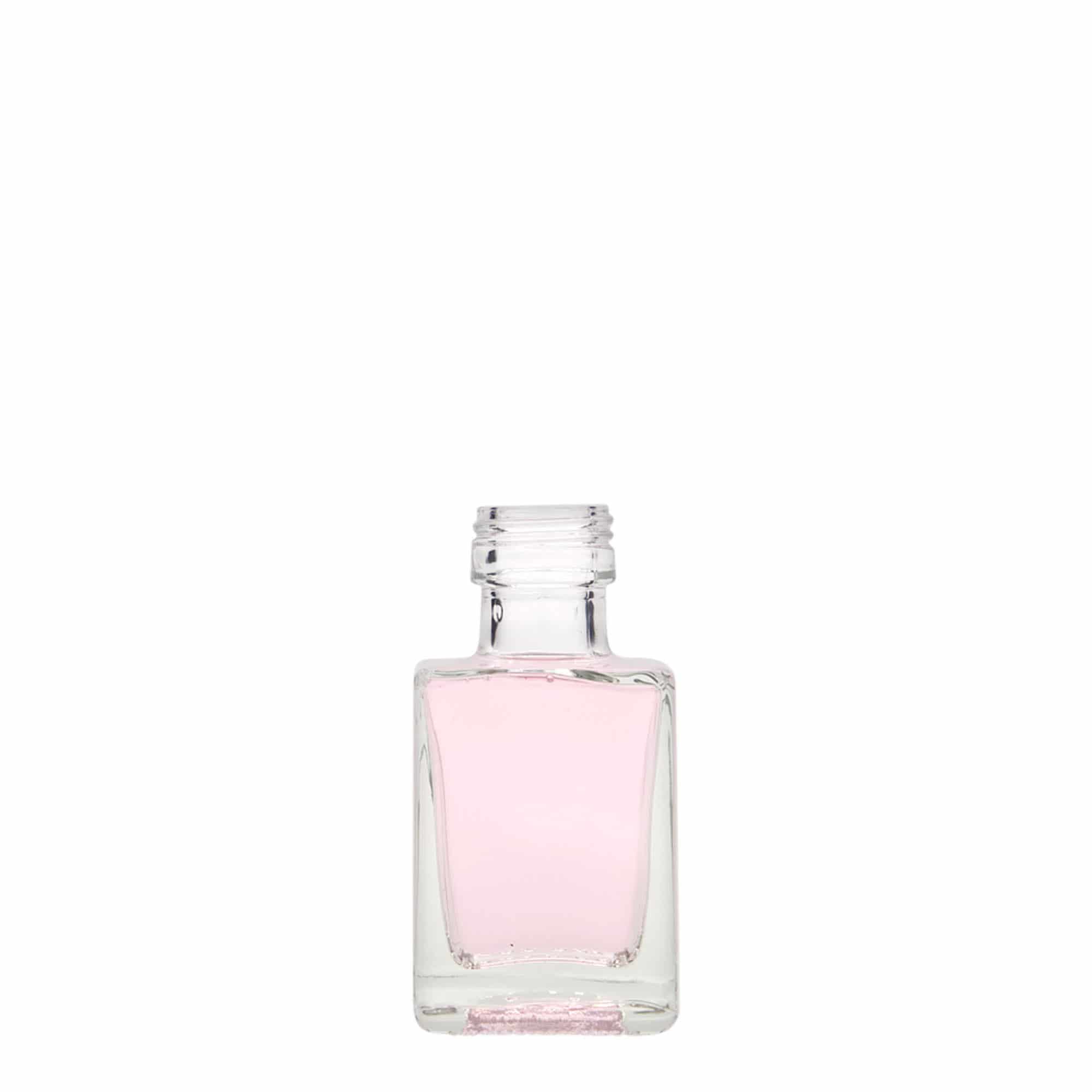 Botella de vidrio de 50 ml «Cube», cuadrada, boca: PP 24