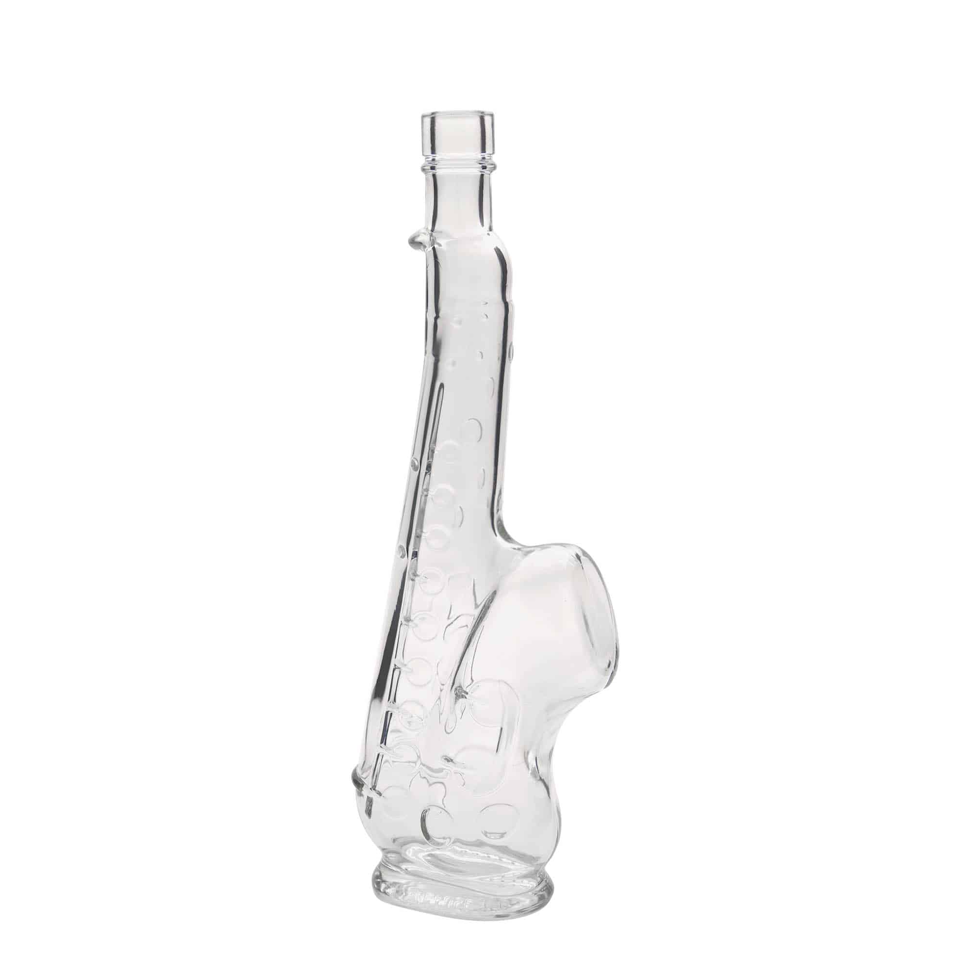 Botella de vidrio 'Saxofón' de 500 ml, boca: corcho