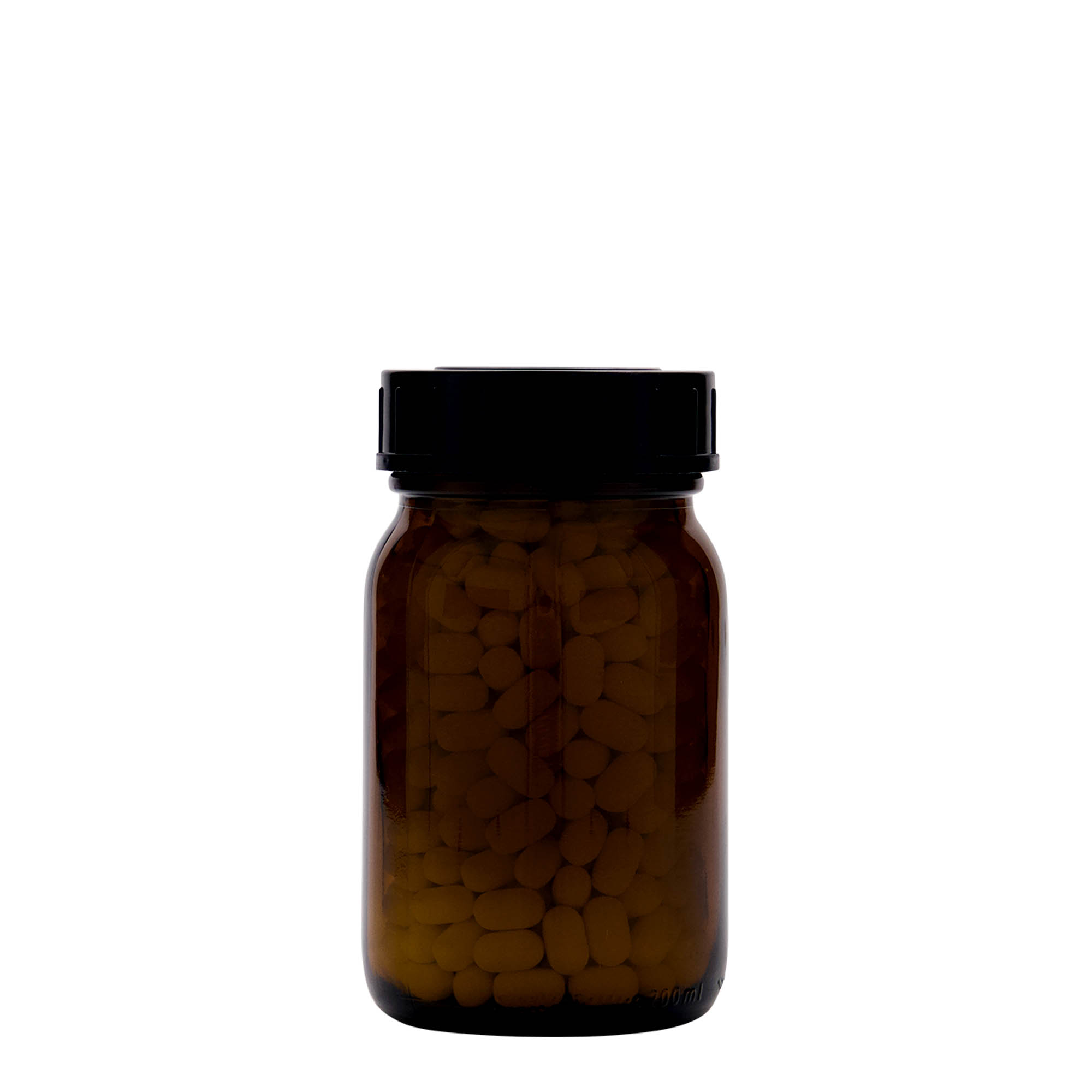 200 ml frasco de boca ancha, marrón, boca: DIN 55 200 ml frasco de boca ancha, marrón, boca: DIN 55