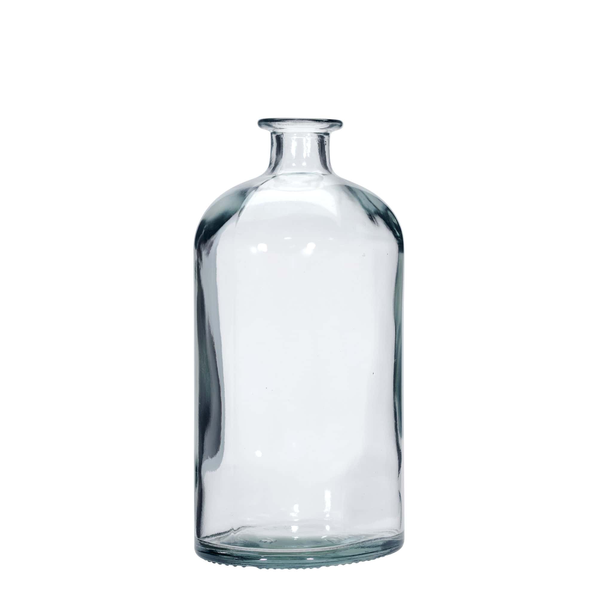 Botella de vidrio 'Dundee' de 1000 ml, ovalada, boca: corcho