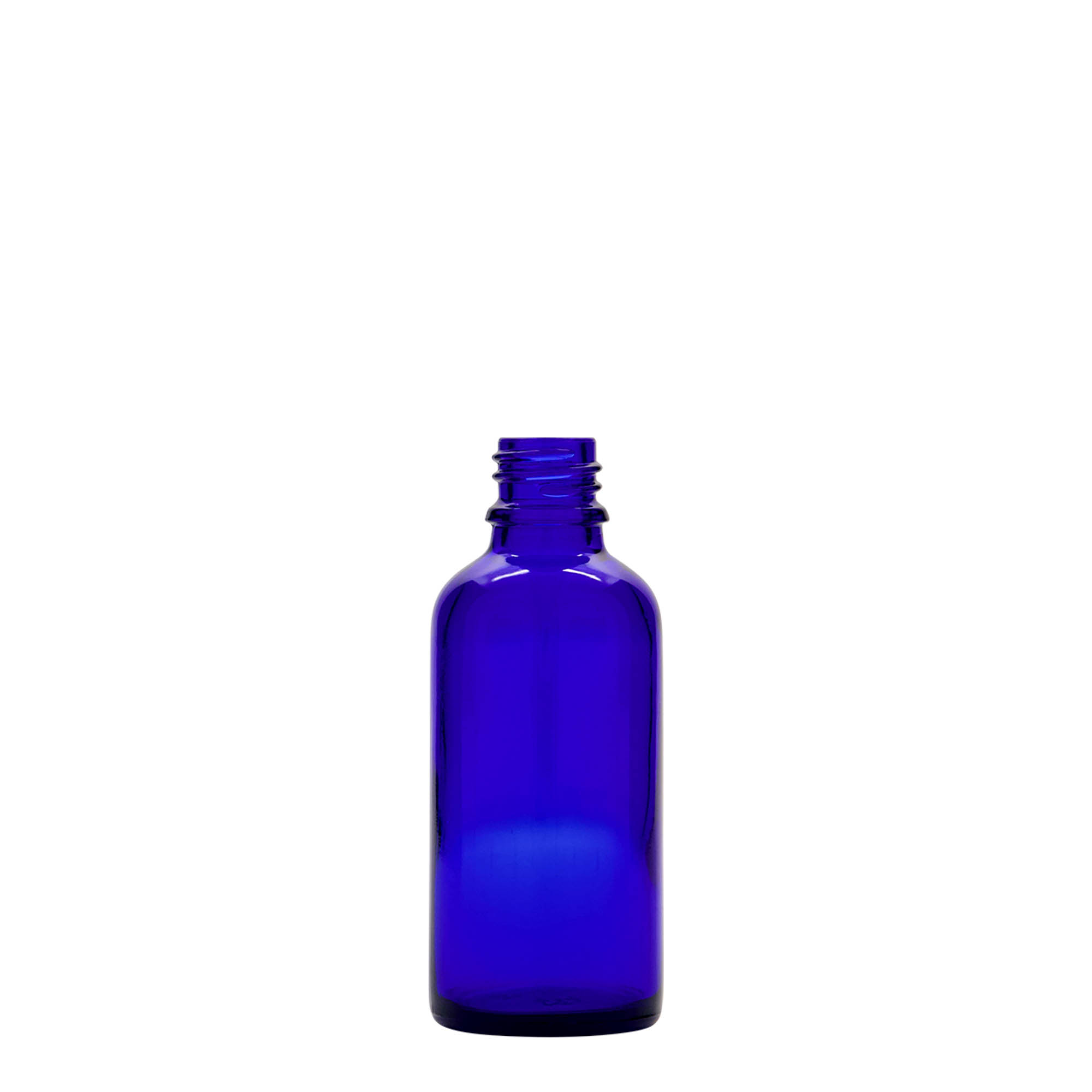 50 ml frasco pulverizador medicamento, vidrio, azul real, boca: DIN 18