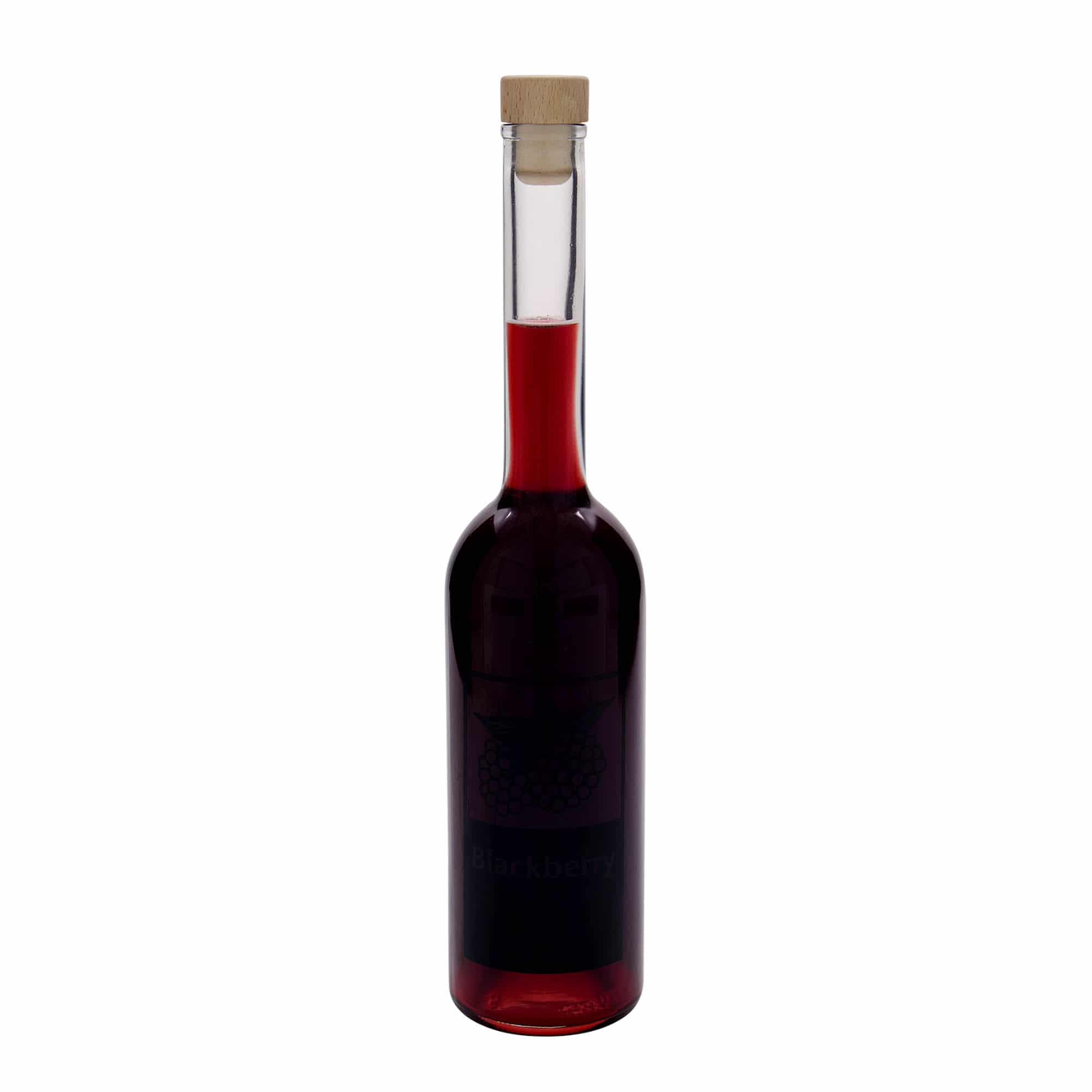 Botella de vidrio 'Opera' de 500 ml, motivo: Blackberry, boca: corcho