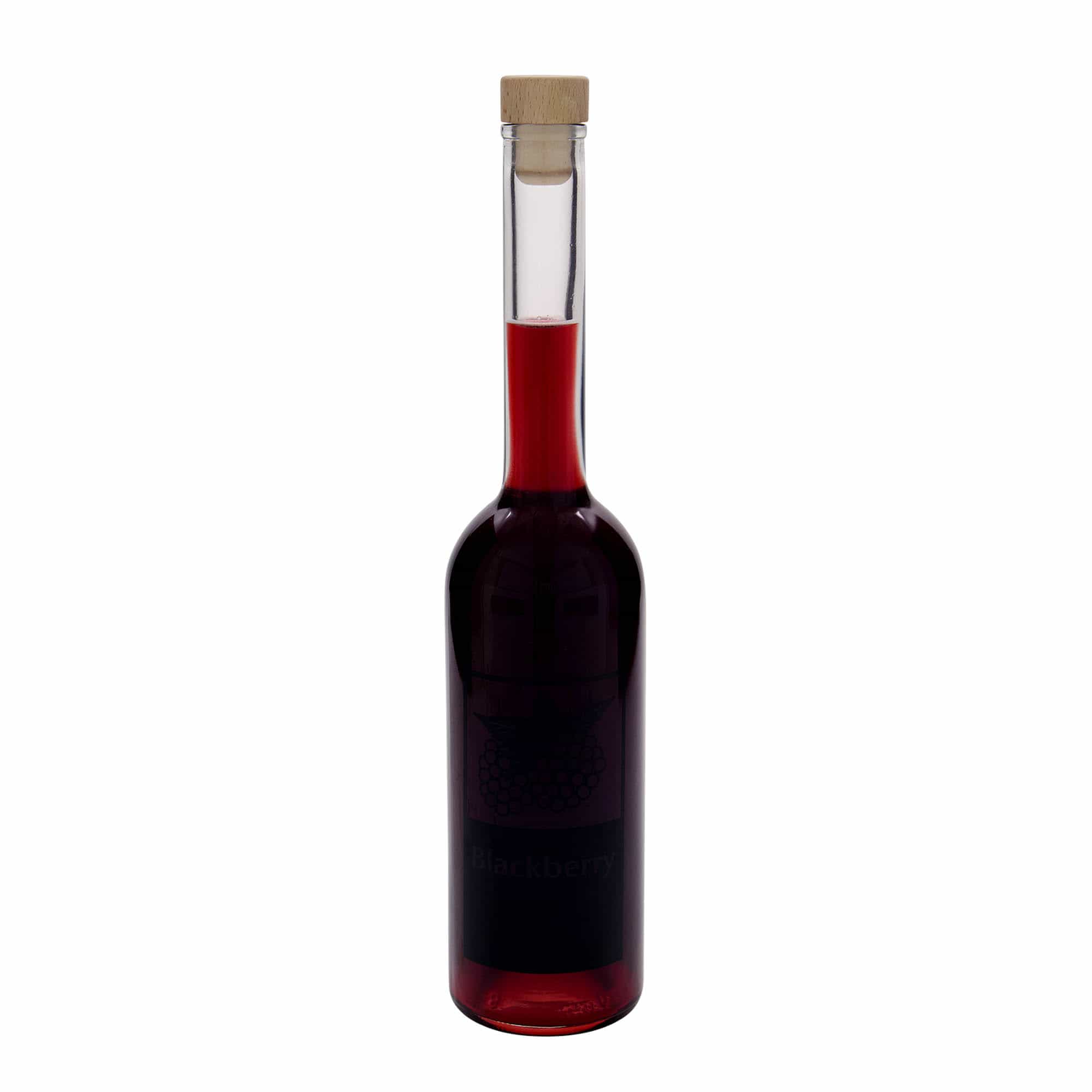 Botella de vidrio de 500 ml 'Opera', motivo: Mora, boca: corcho