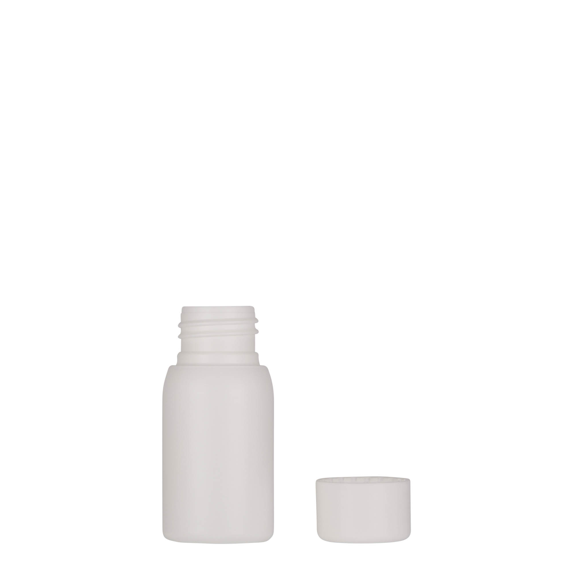 Botella de plástico de 30 ml 'Tuffy', HDPE, blanca, boca: 24/410