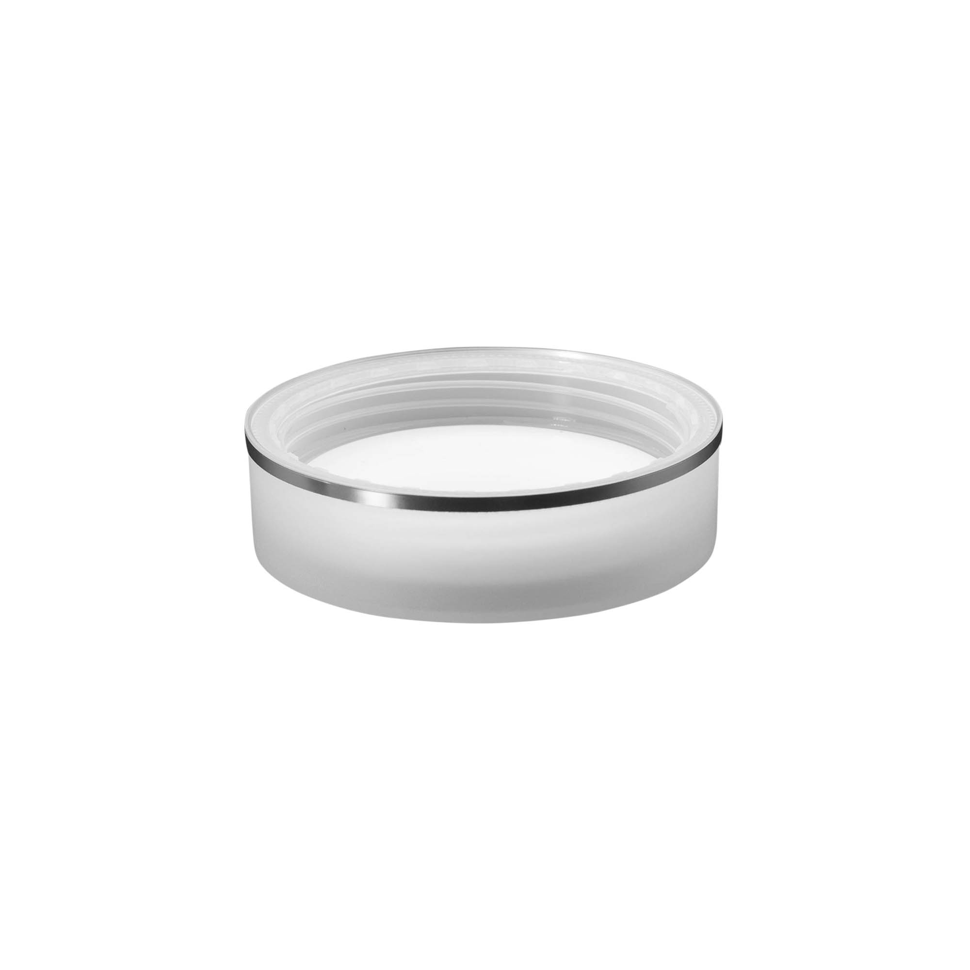 Tapa de rosca 'Edición Clear/Platin', plástico PP, blanco, para boca: 70/2P Tapa de rosca 'Edición Clear/Platin', plástico PP, blanco, para boca: 70/2P