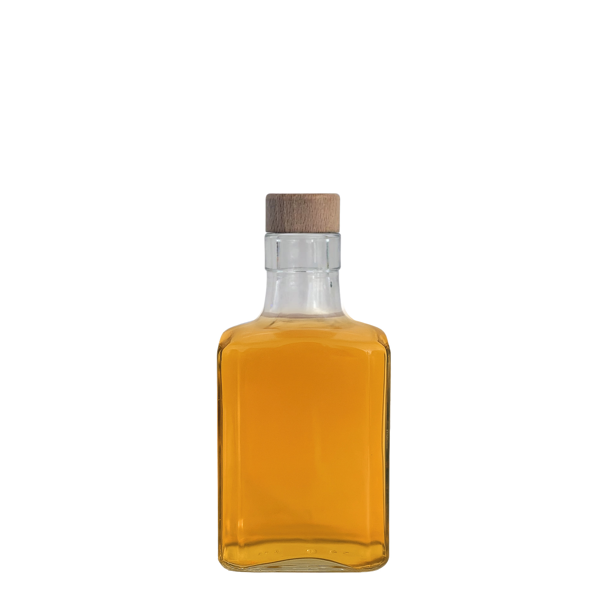 Botella de cristal de 250 ml «Decanter Quadro Oberband», cuadrada, boca: corcho