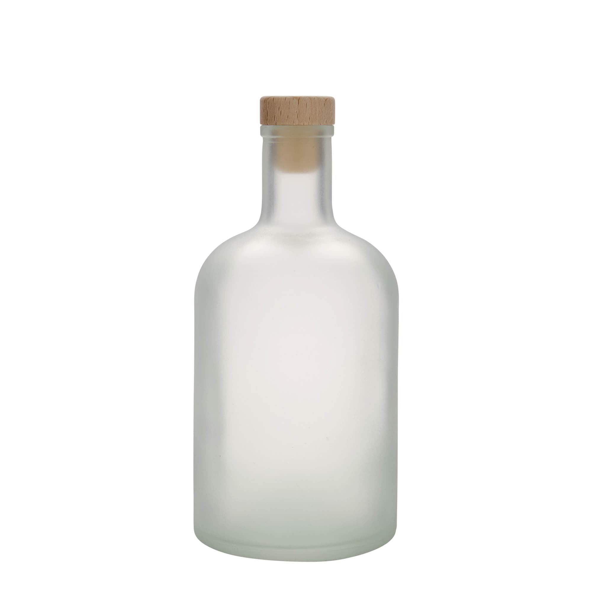 Botella de vidrio de 700 ml 'Gerardino', escarchada, boca: corcho