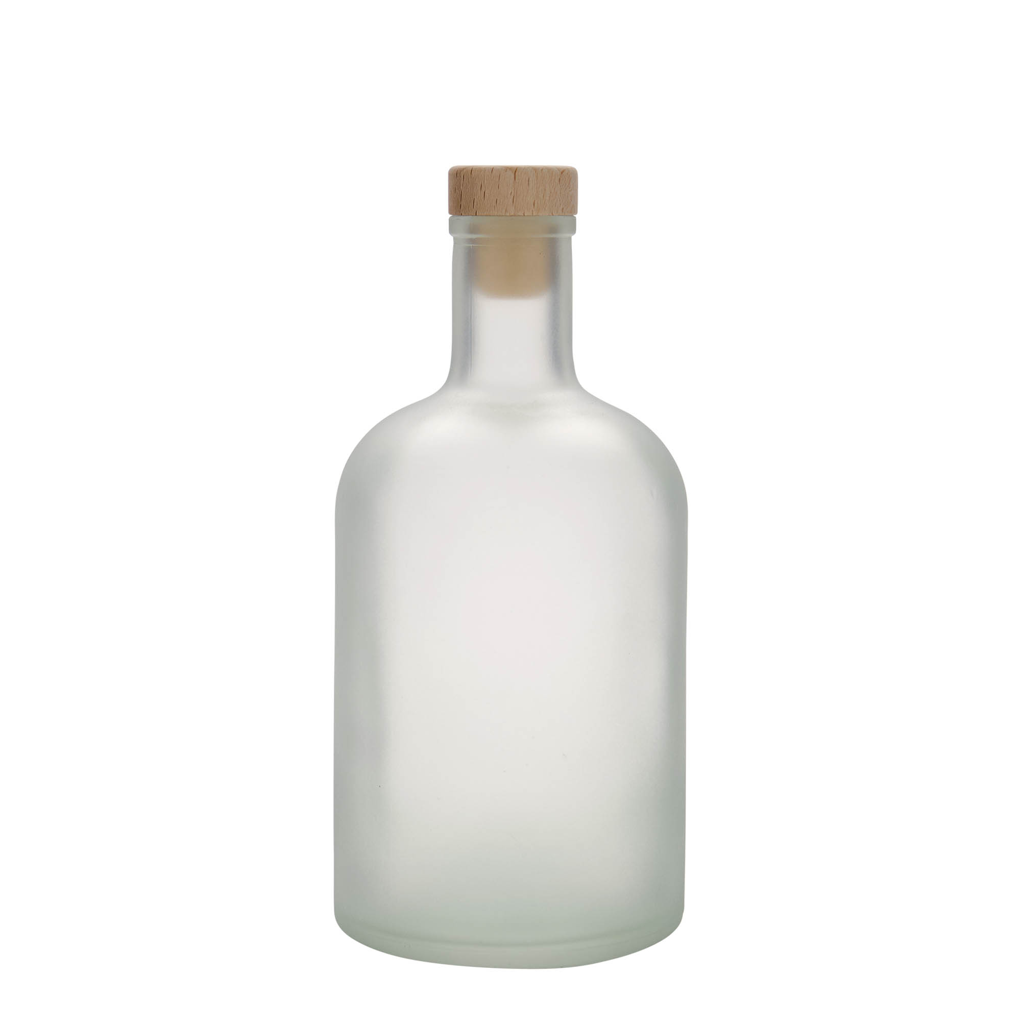 Botella de vidrio de 700 ml «Gerardino», escarchada, boca: corcho
