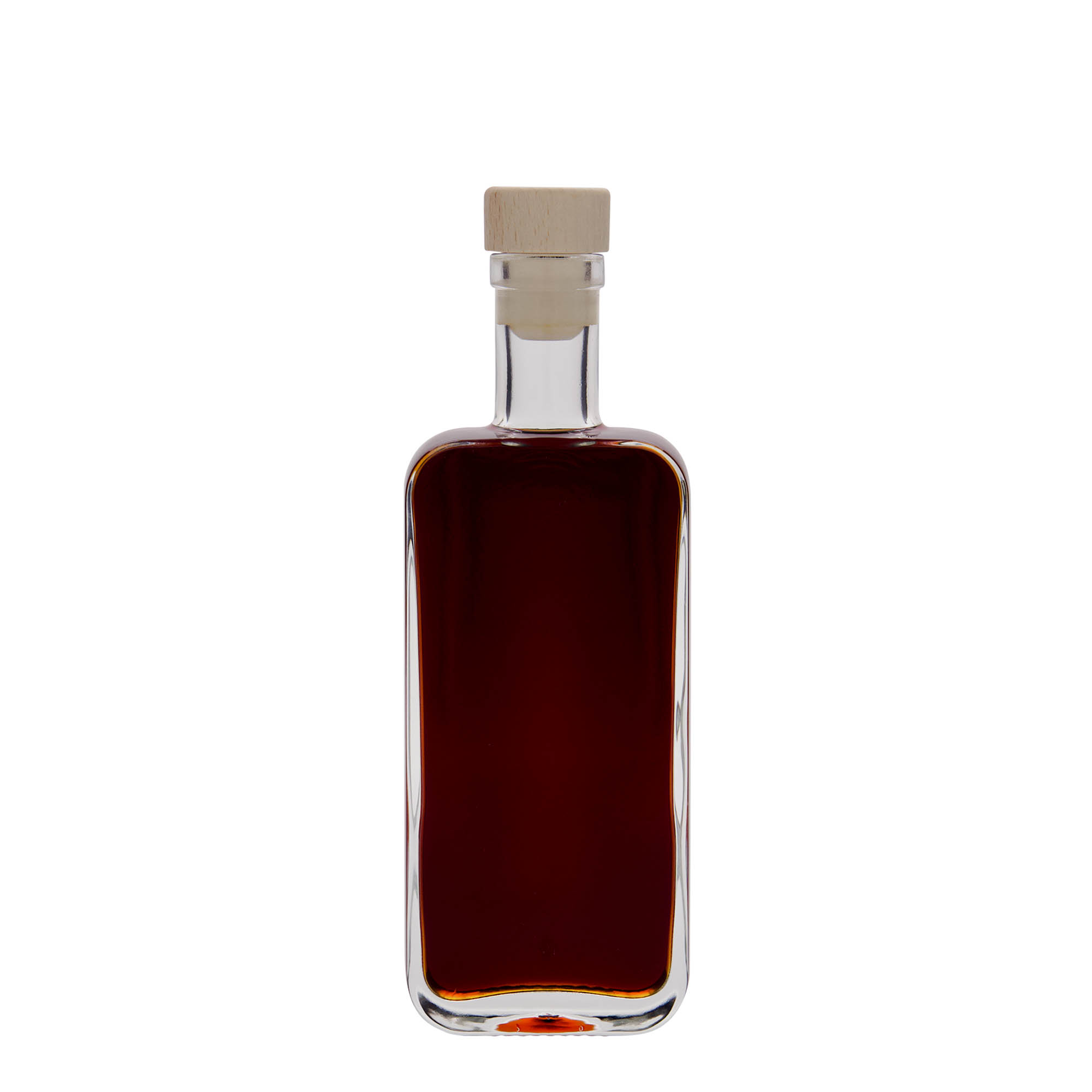 Botella de cristal de 200 ml 'Nice', rectangular, boca: corcho