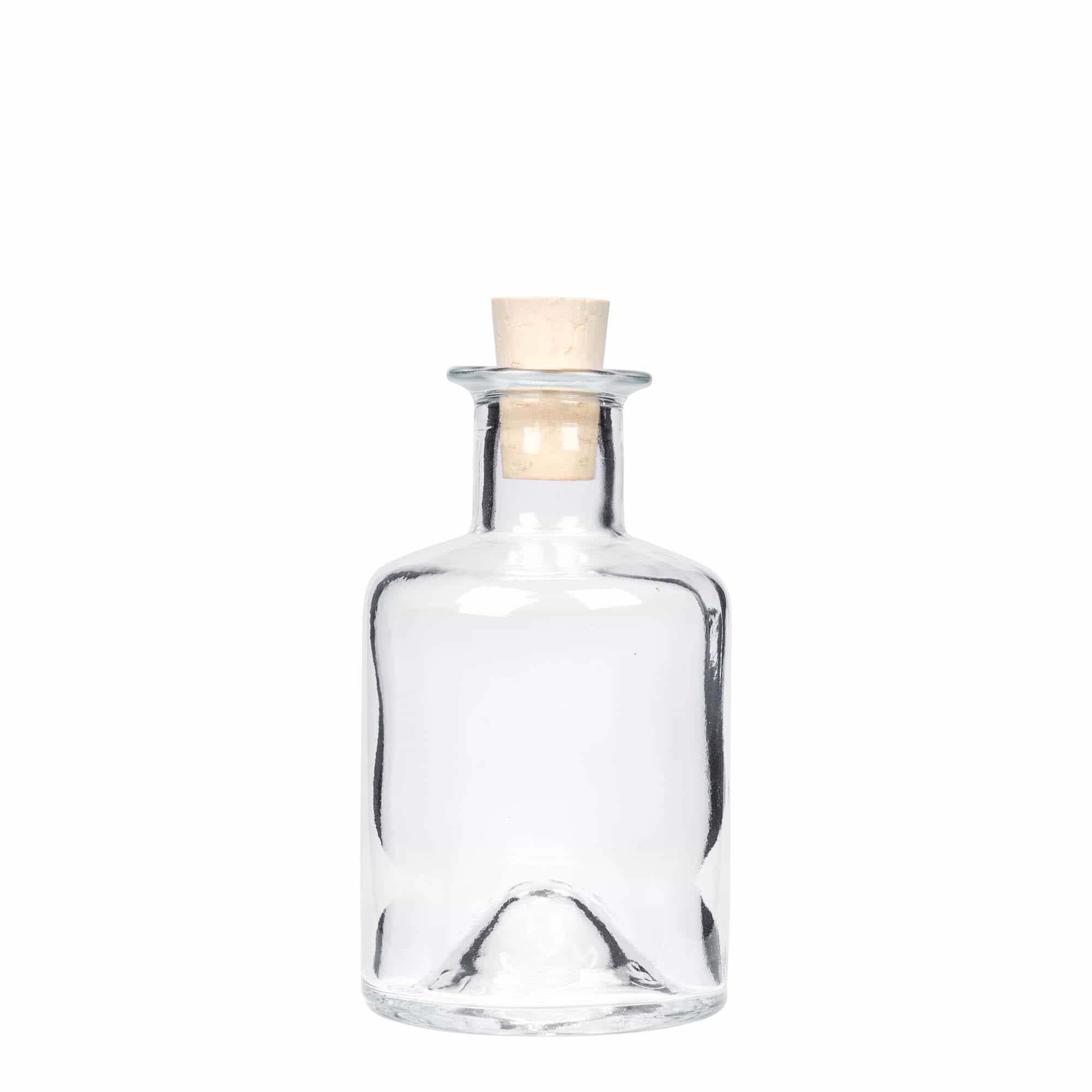 Botella de vidrio de 200 ml para farmacéutico, boca: corcho