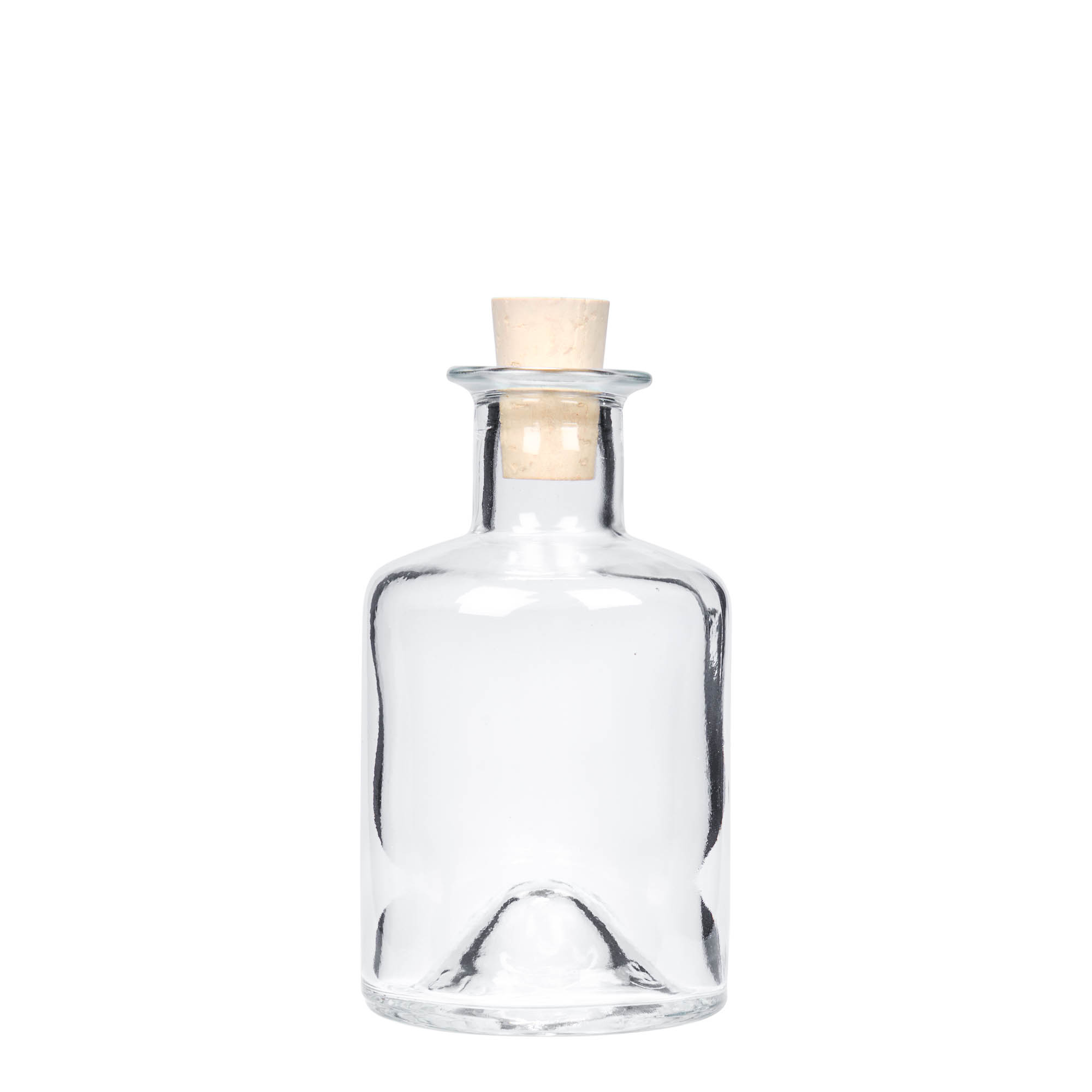 Botella de vidrio de 200 ml para farmacéutico, boca: corcho