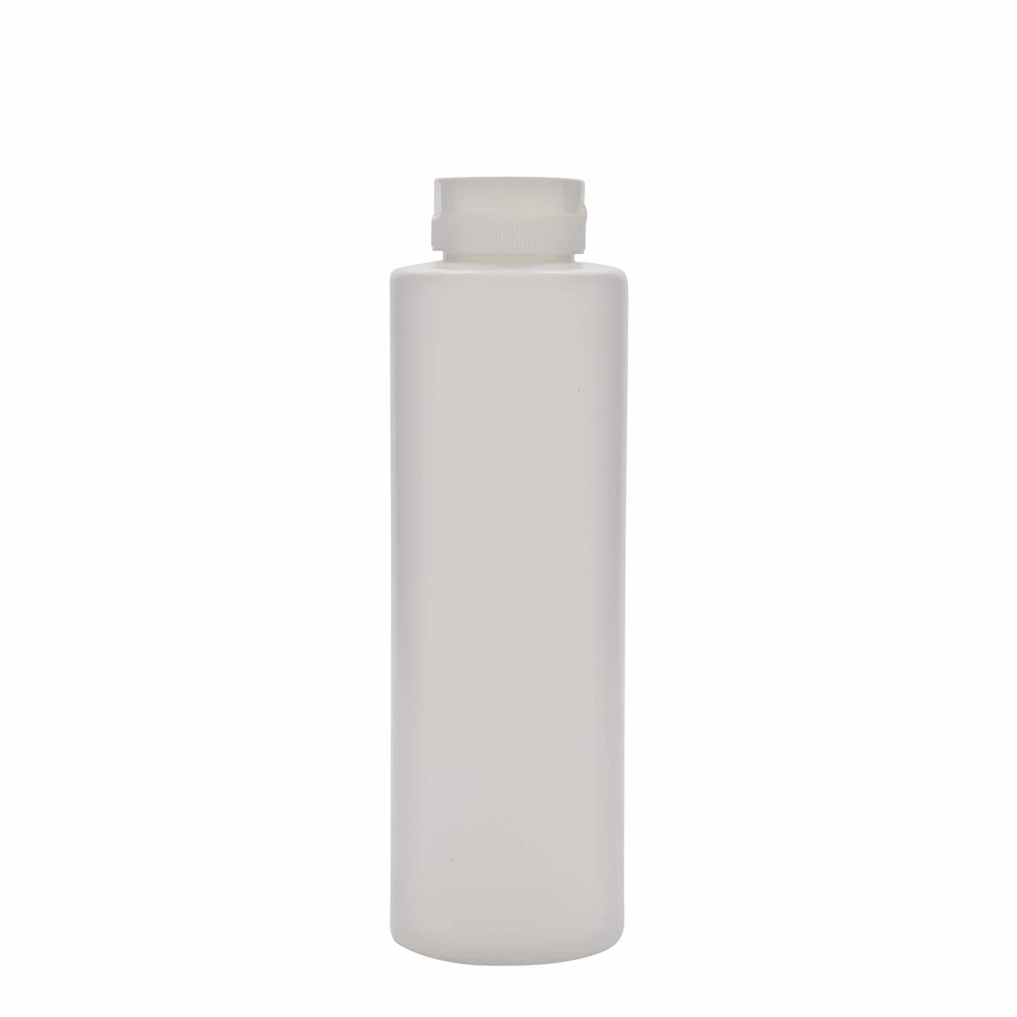 Botella para salsa de 500 ml, plástico de LDPE, blanco, boca: GPI 38/400