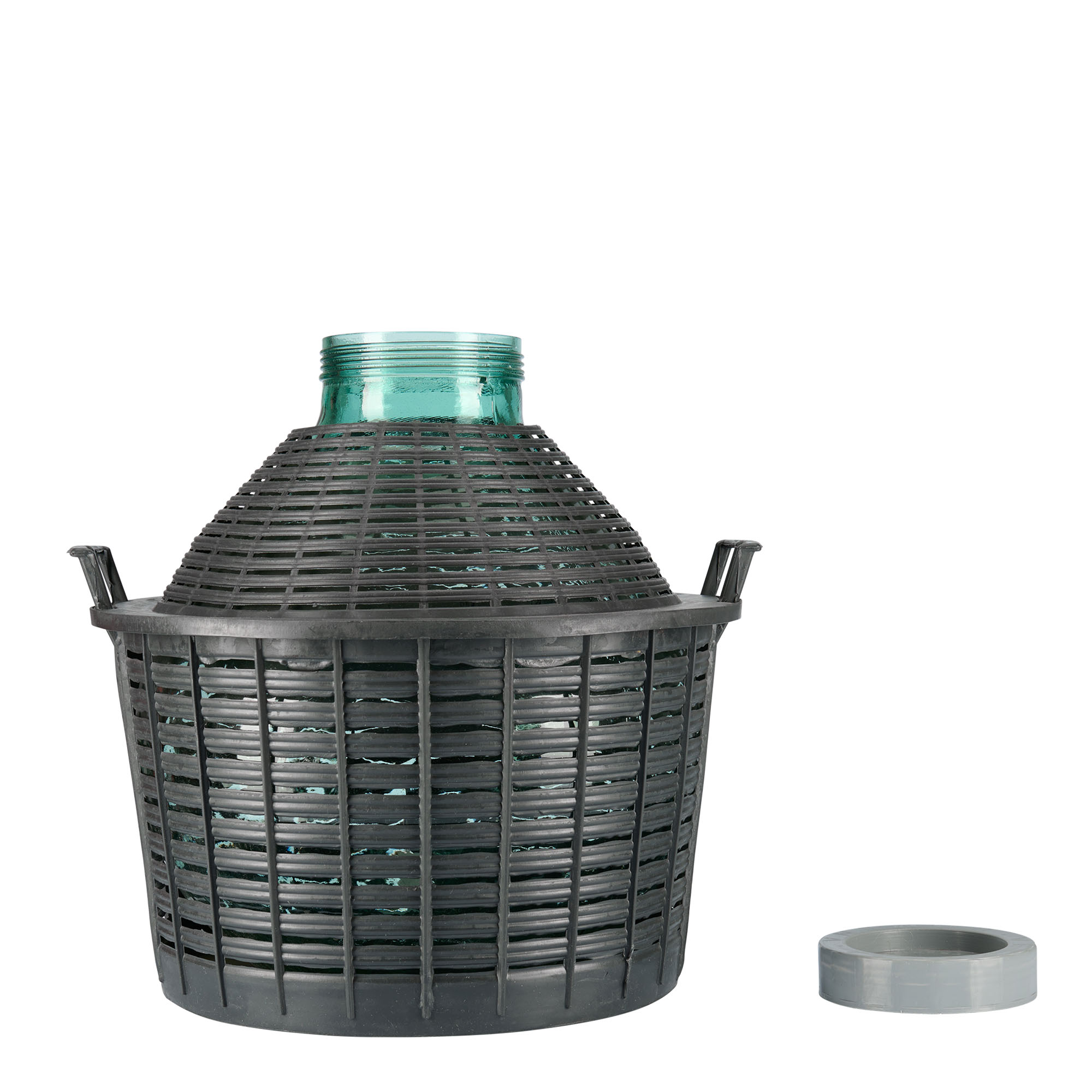 Botella de balón de 25 l, boca ancha, vidrio, boca: cierre de rosca Botella de balón de 25 l, boca ancha, vidrio, boca: cierre de rosca