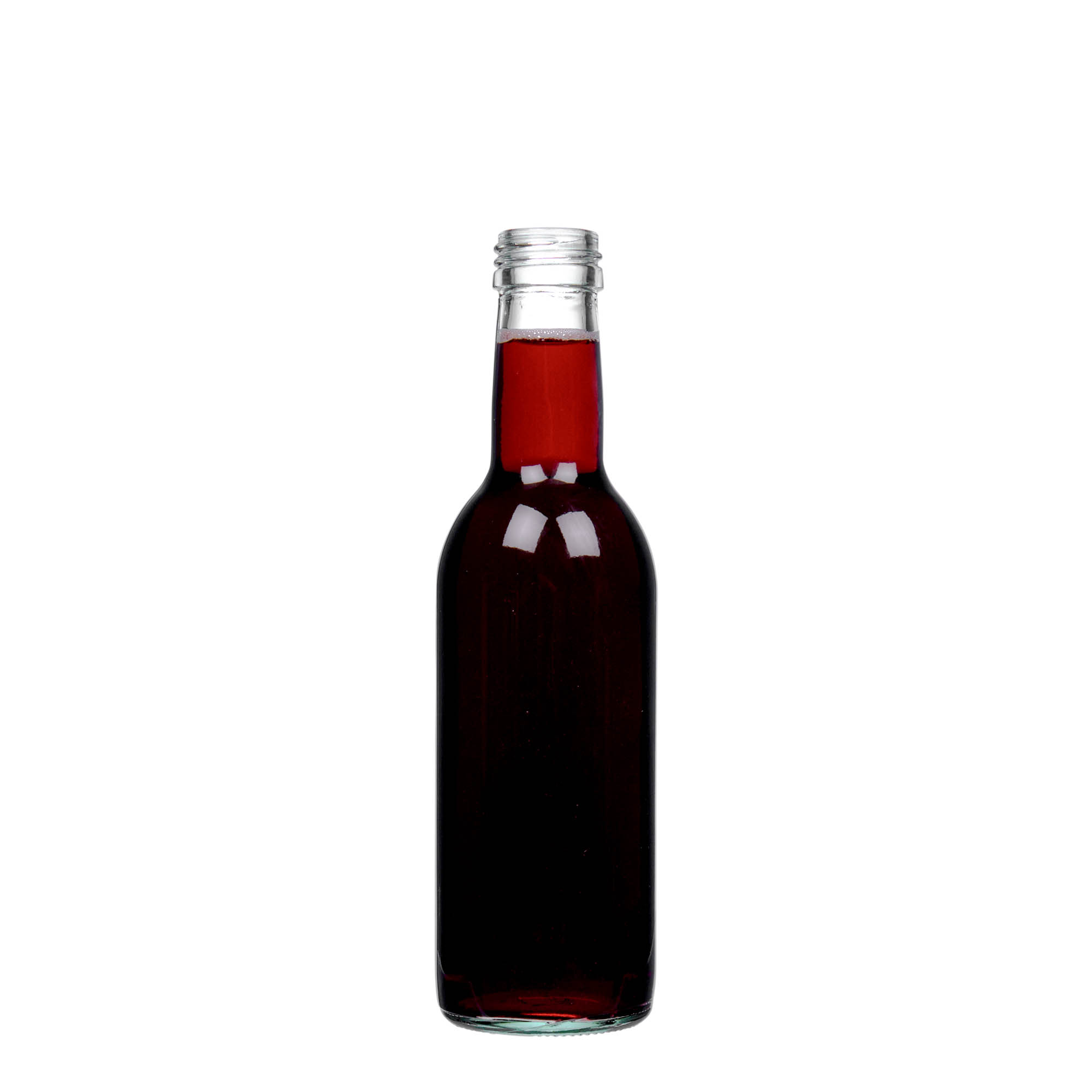 Botella de vidrio de 250 ml 'Burdeos', boca: PP 28 Botella de vidrio de 250 ml 'Burdeos', boca: PP 28