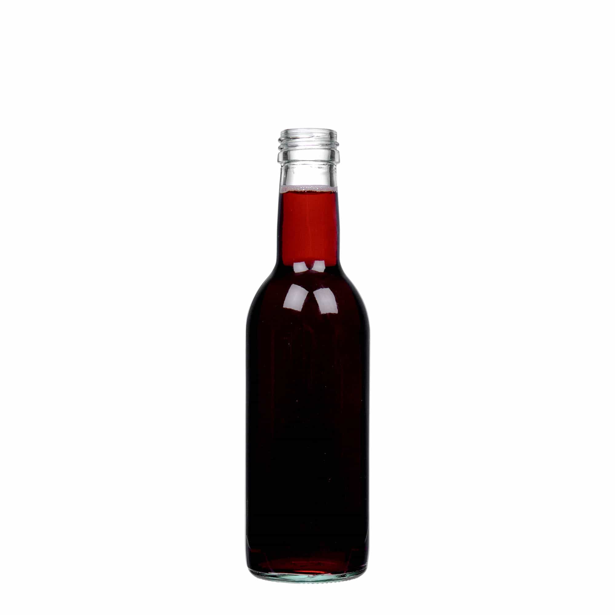 Botella de vidrio de 250 ml 'Burdeos', boca: PP 28 Botella de vidrio de 250 ml 'Burdeos', boca: PP 28