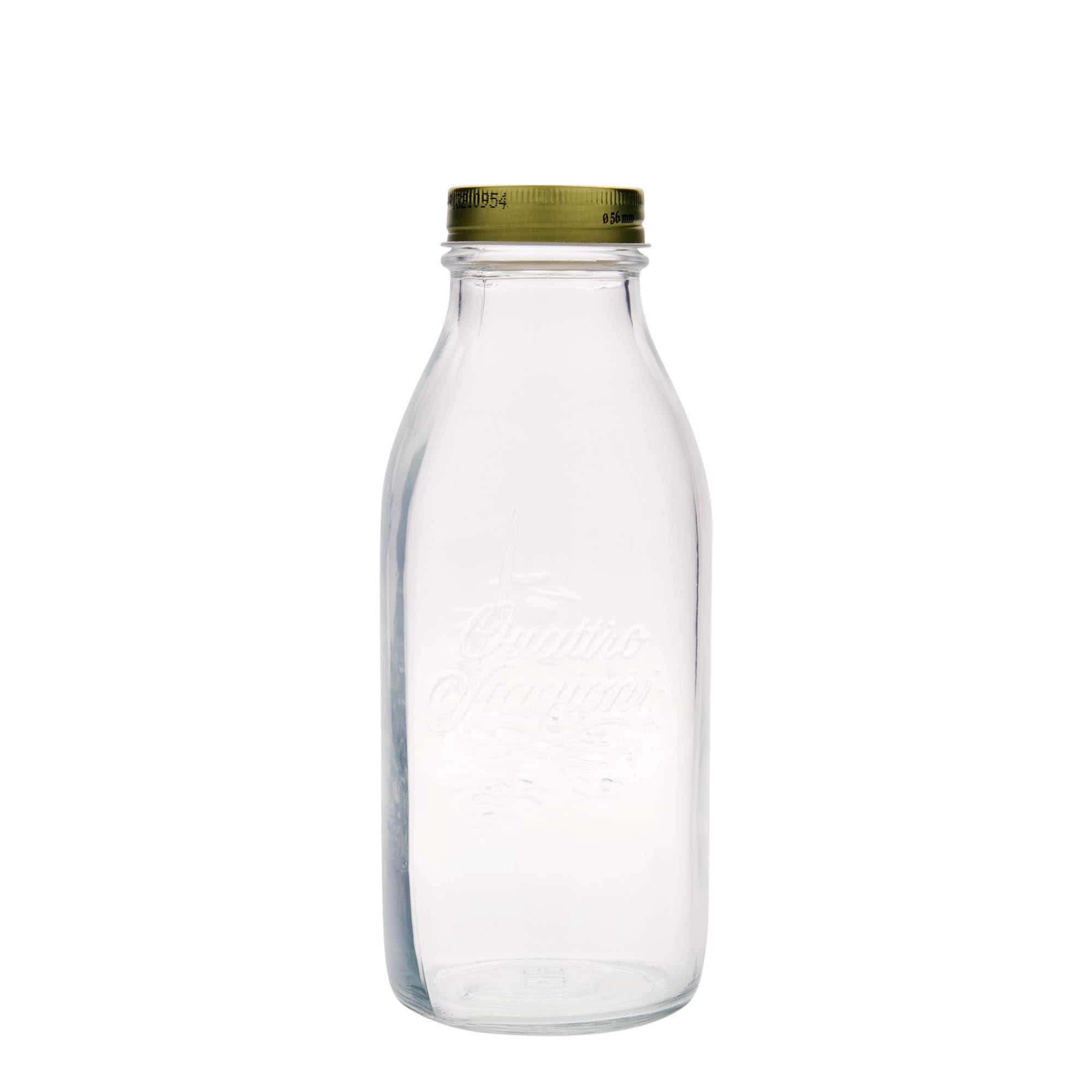 Botella de vidrio 'Quattro Stagioni' de 1000 ml, boca: tapón de rosca