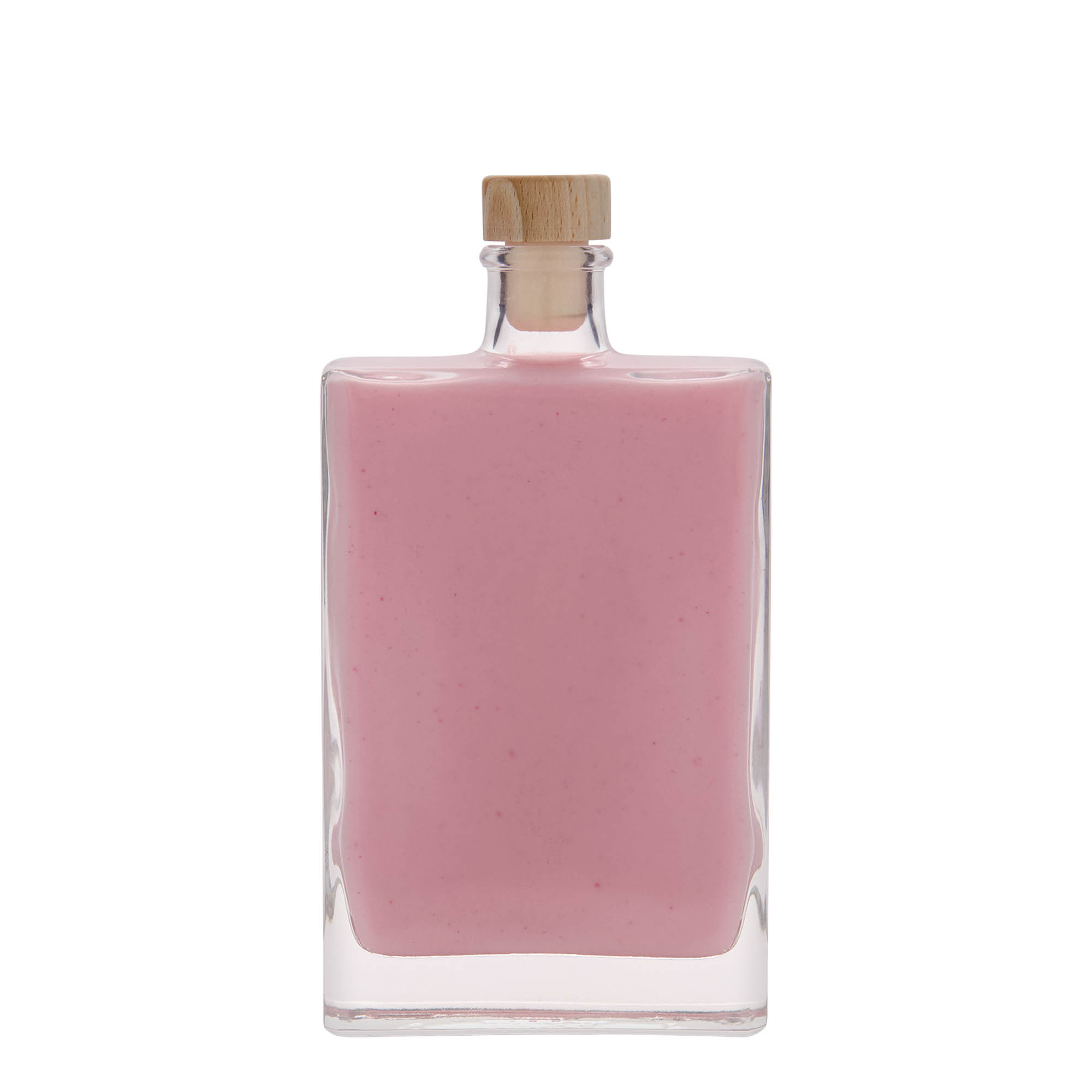 Botella de vidrio de 350 ml 'Julia', rectangular, boca: corcho