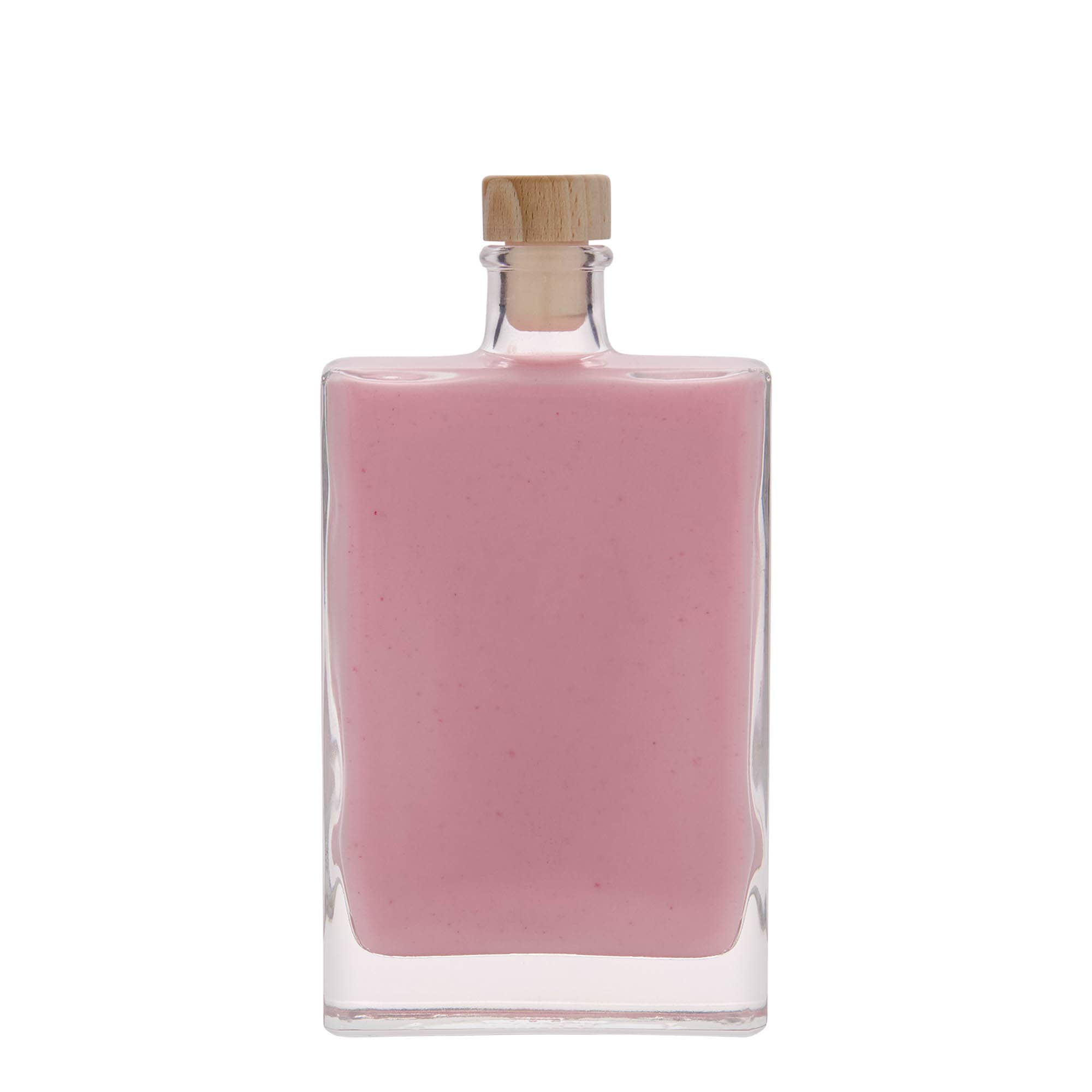 Botella de vidrio de 350 ml 'Julia', rectangular, boca: corcho