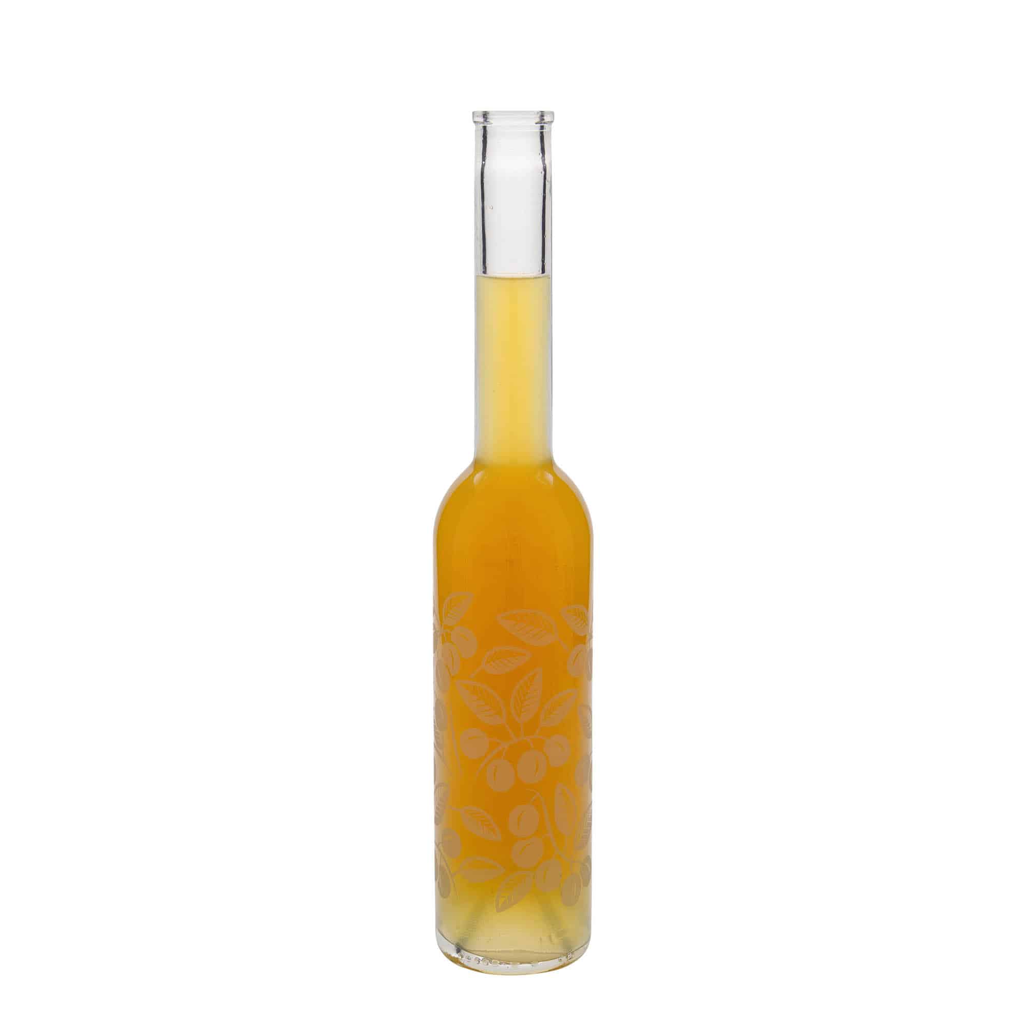 Botella de vidrio 'Opera' de 350 ml, motivo: mirabeles, boca: corcho