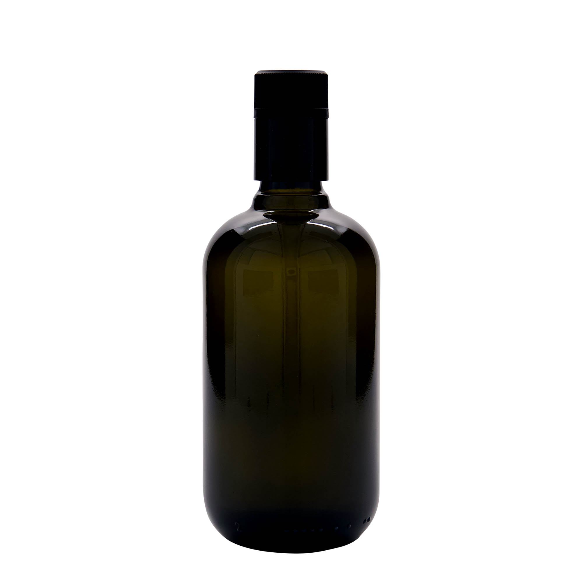Botella de vinagre/aceite 'Biolio' de 500 ml, vidrio verde antiguo, boca: DOP
