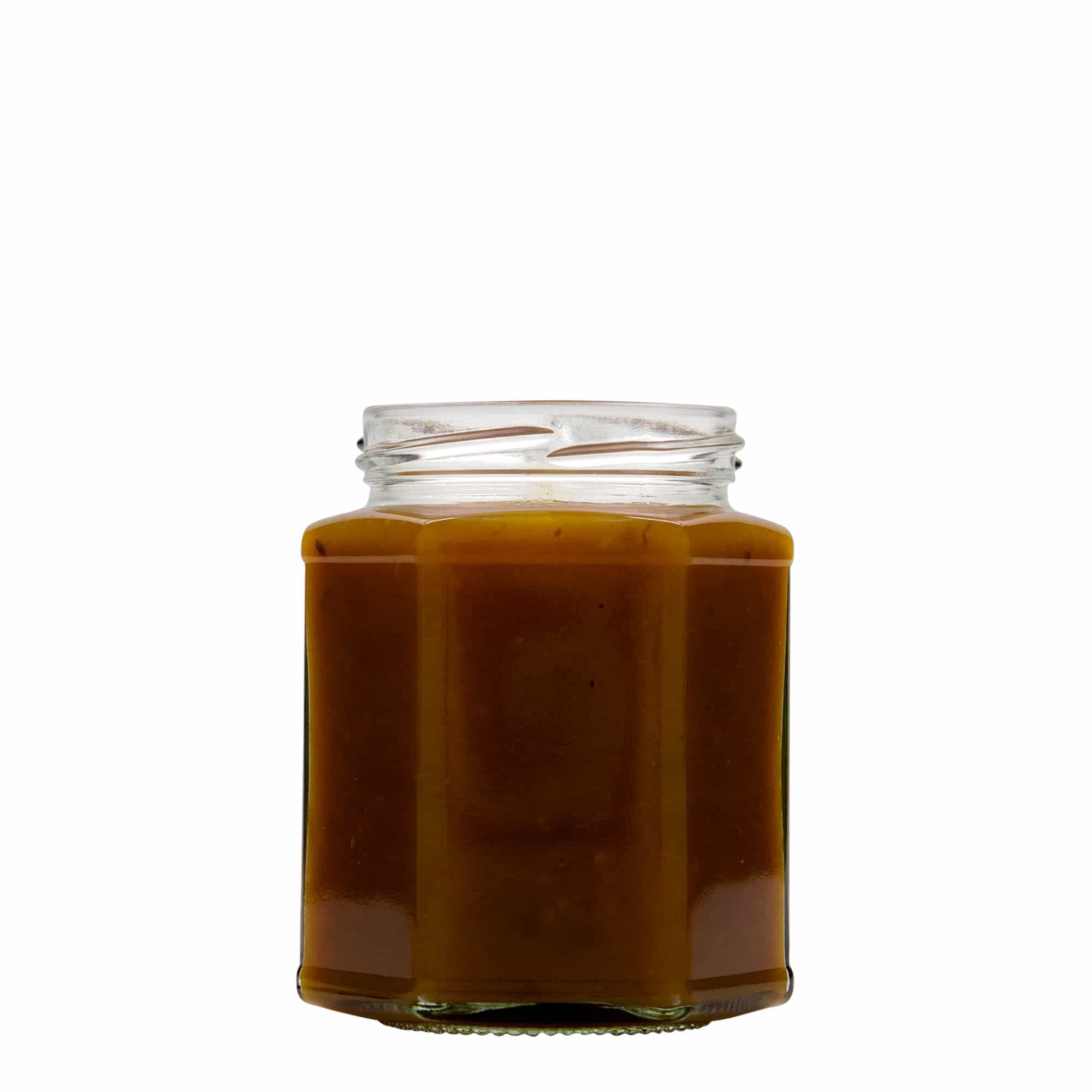 Tarro hexagonal de 324 ml, boca: Twist-Off (TO 66)