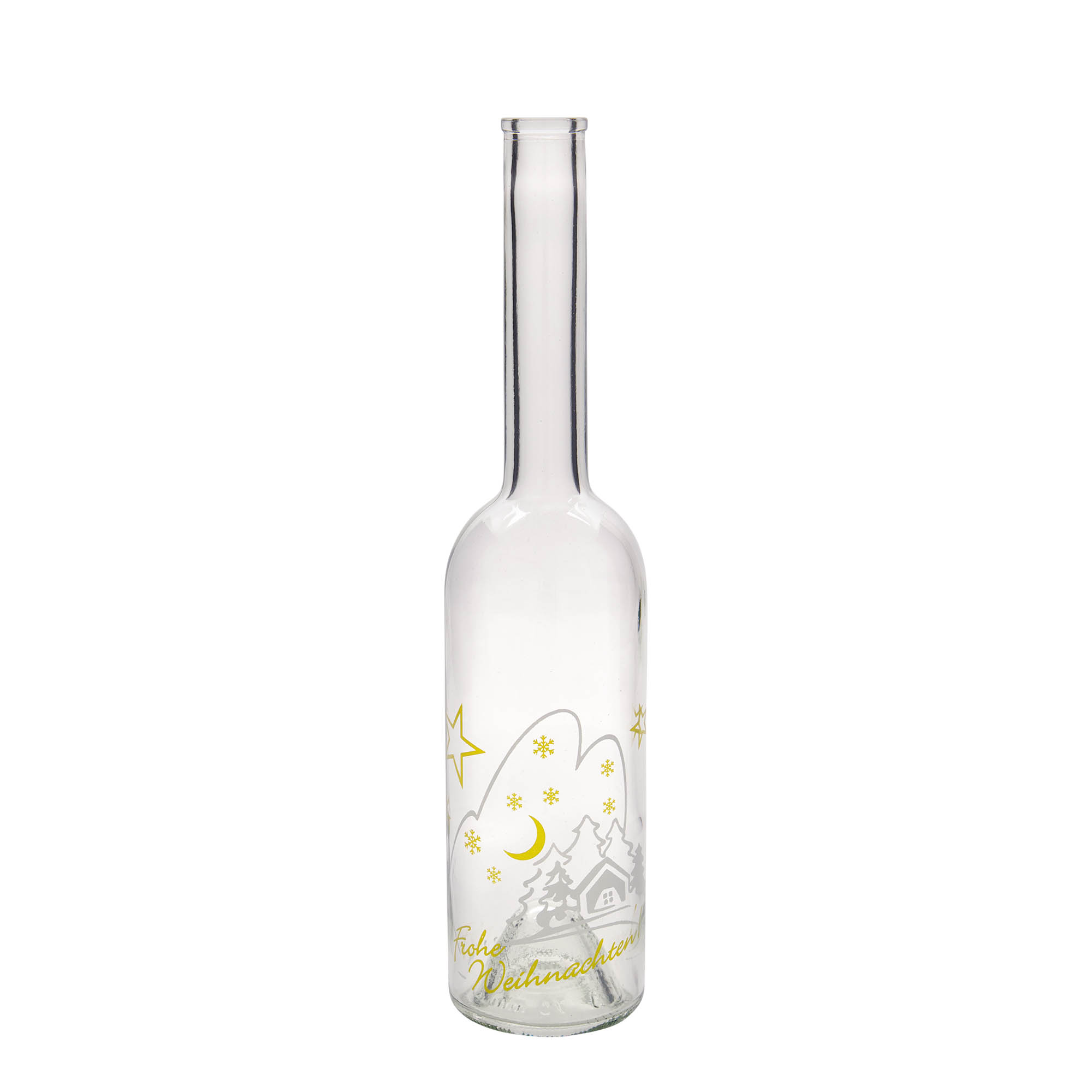 Botella de vidrio de 500 ml 'Opera', motivo: idilio navideño, boca: corcho