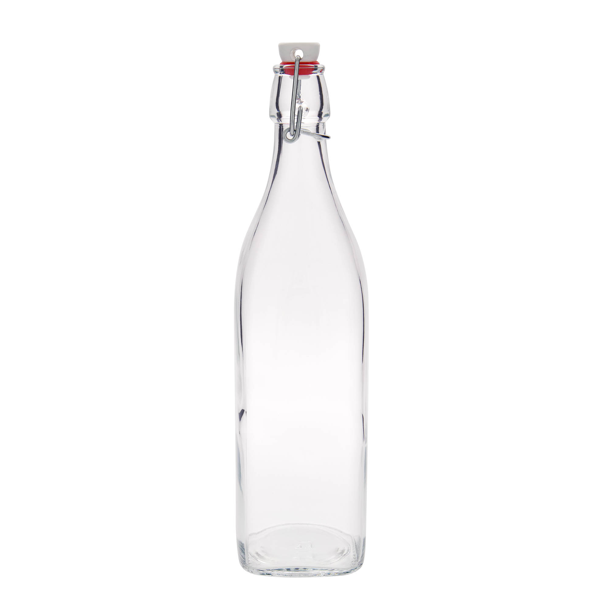 Botella de vidrio de 1.000 ml 'Swing, cuadrada, boca: cierre de palanca'