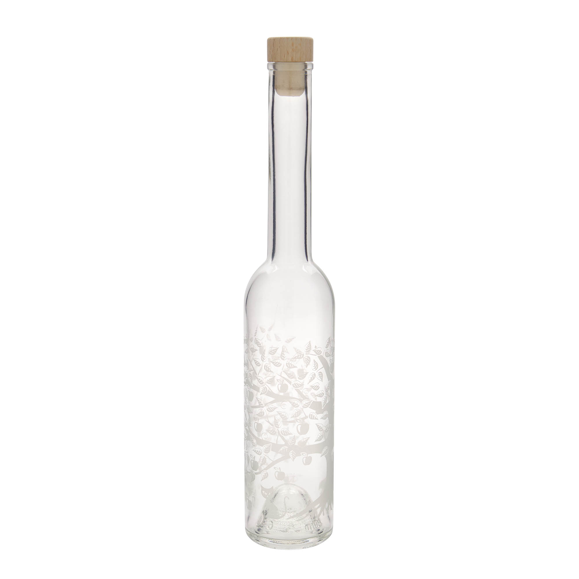 Botella de vidrio de 350 ml 'Opera', motivo: manzano, boca: corcho