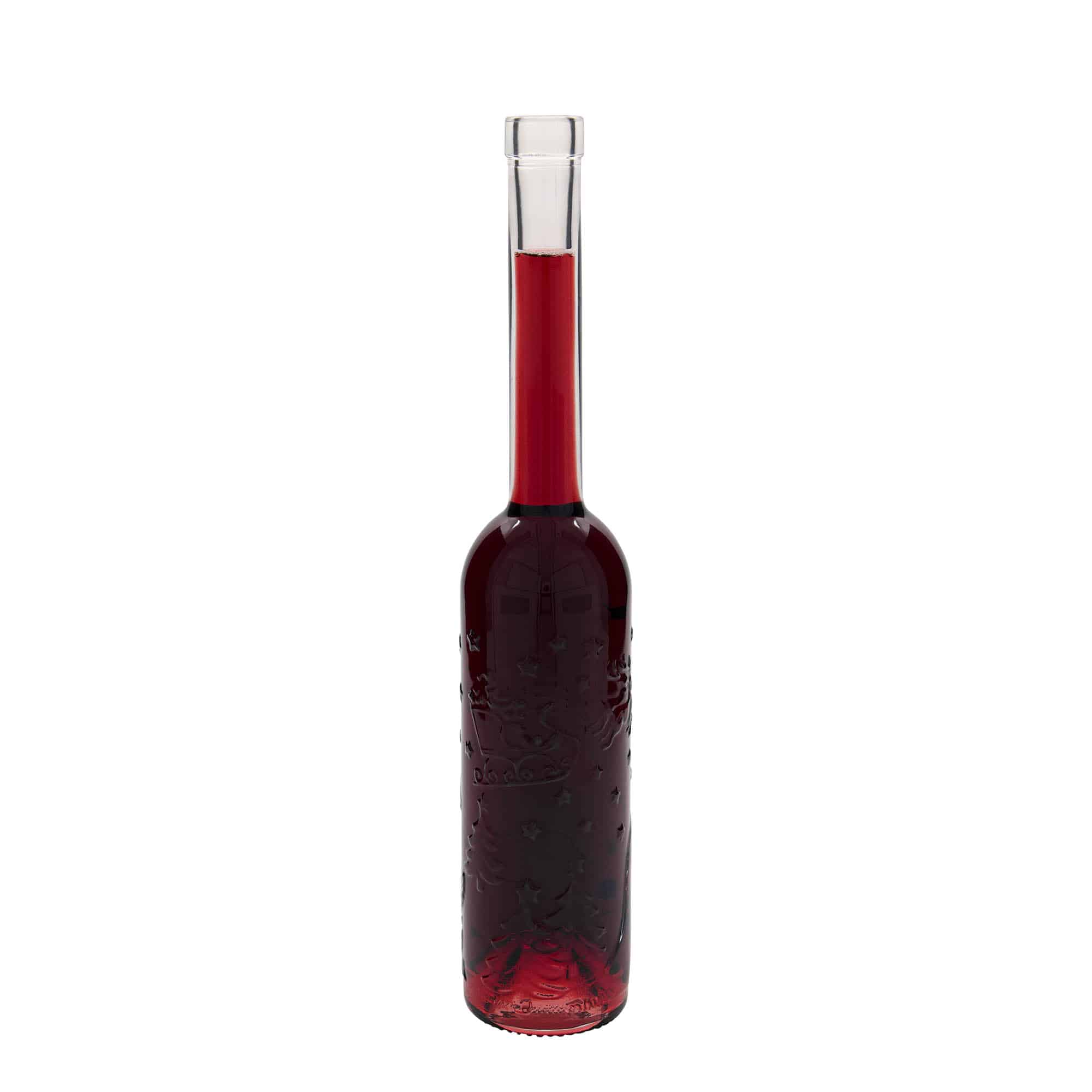 Botella de vidrio 'Opera Weihnachts-Relief' de 350 ml, boca: corcho