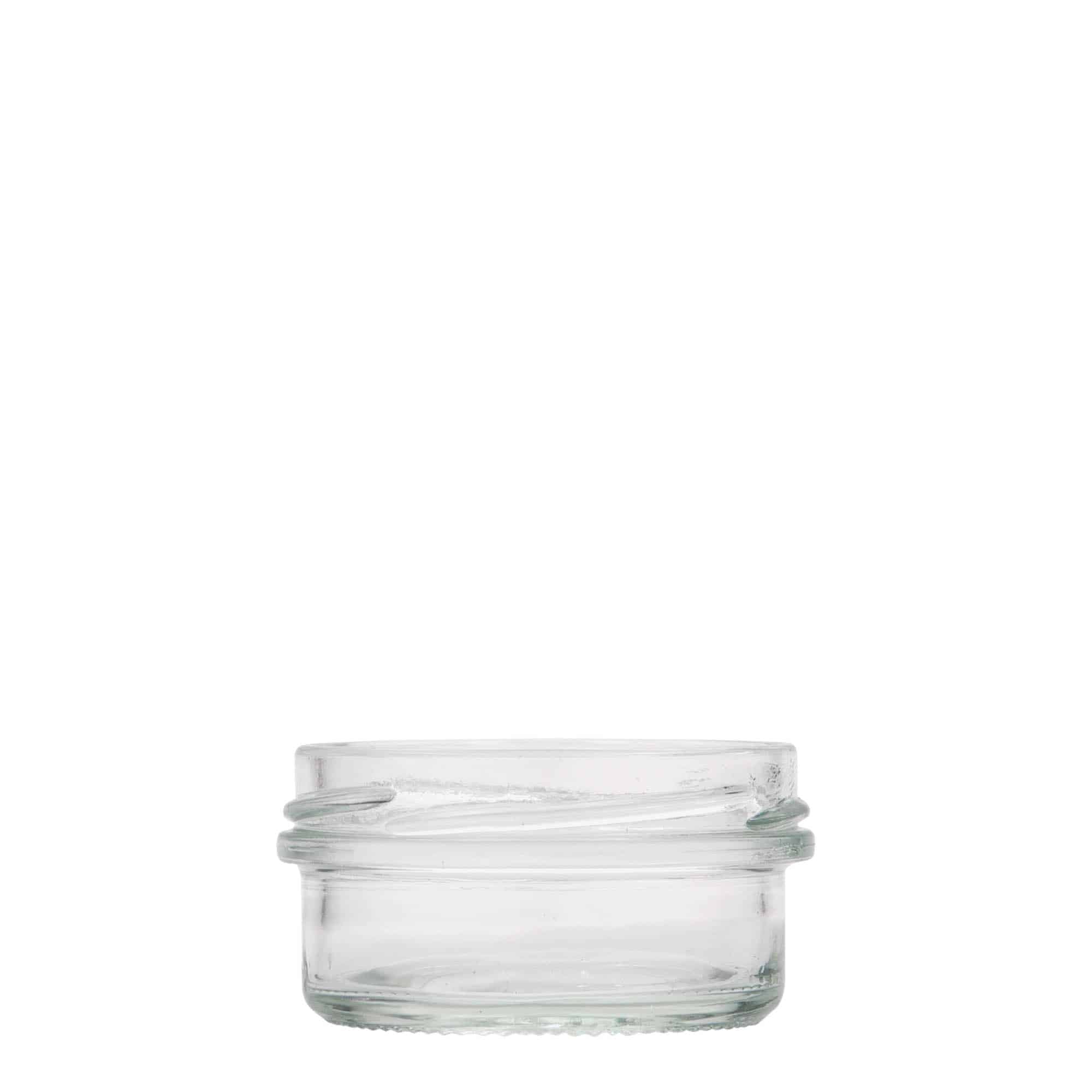 Tarro de vidrio cilíndrico liso de 65 ml, boca: Twist-Off (TO 66)