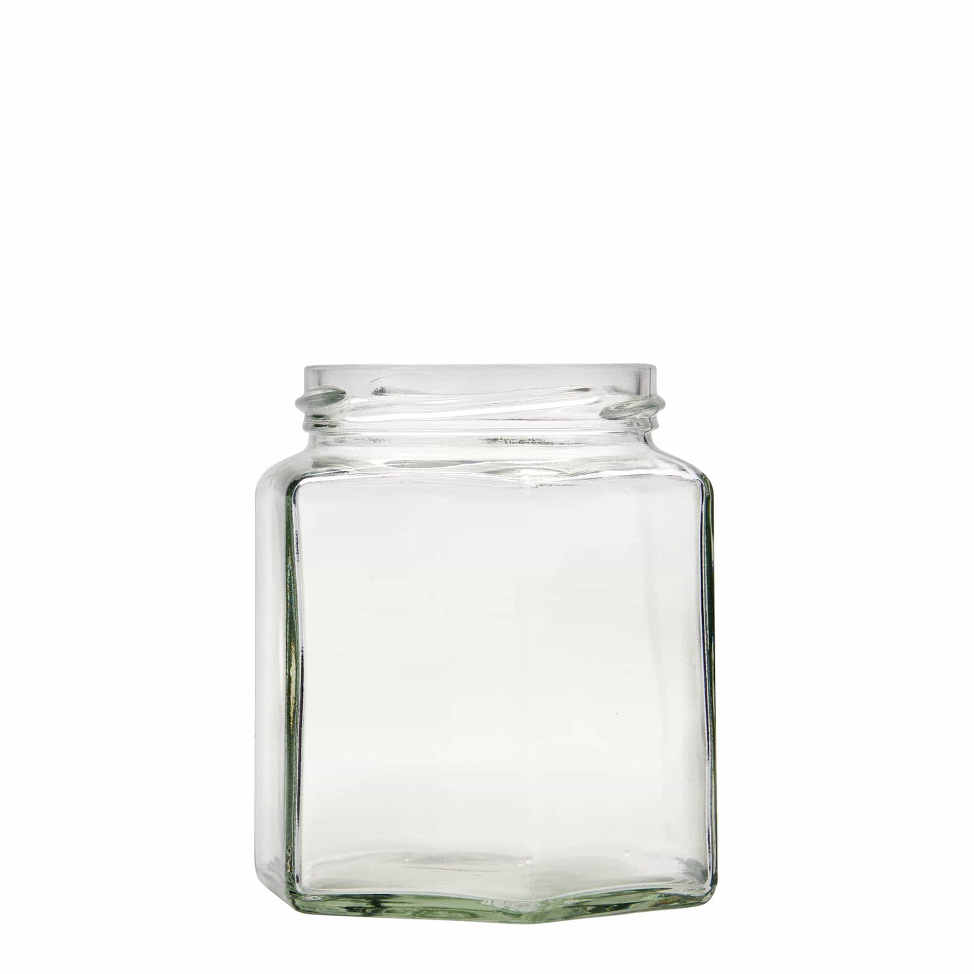Tarro hexagonal de 390 ml, boca: Twist-Off (TO 70)