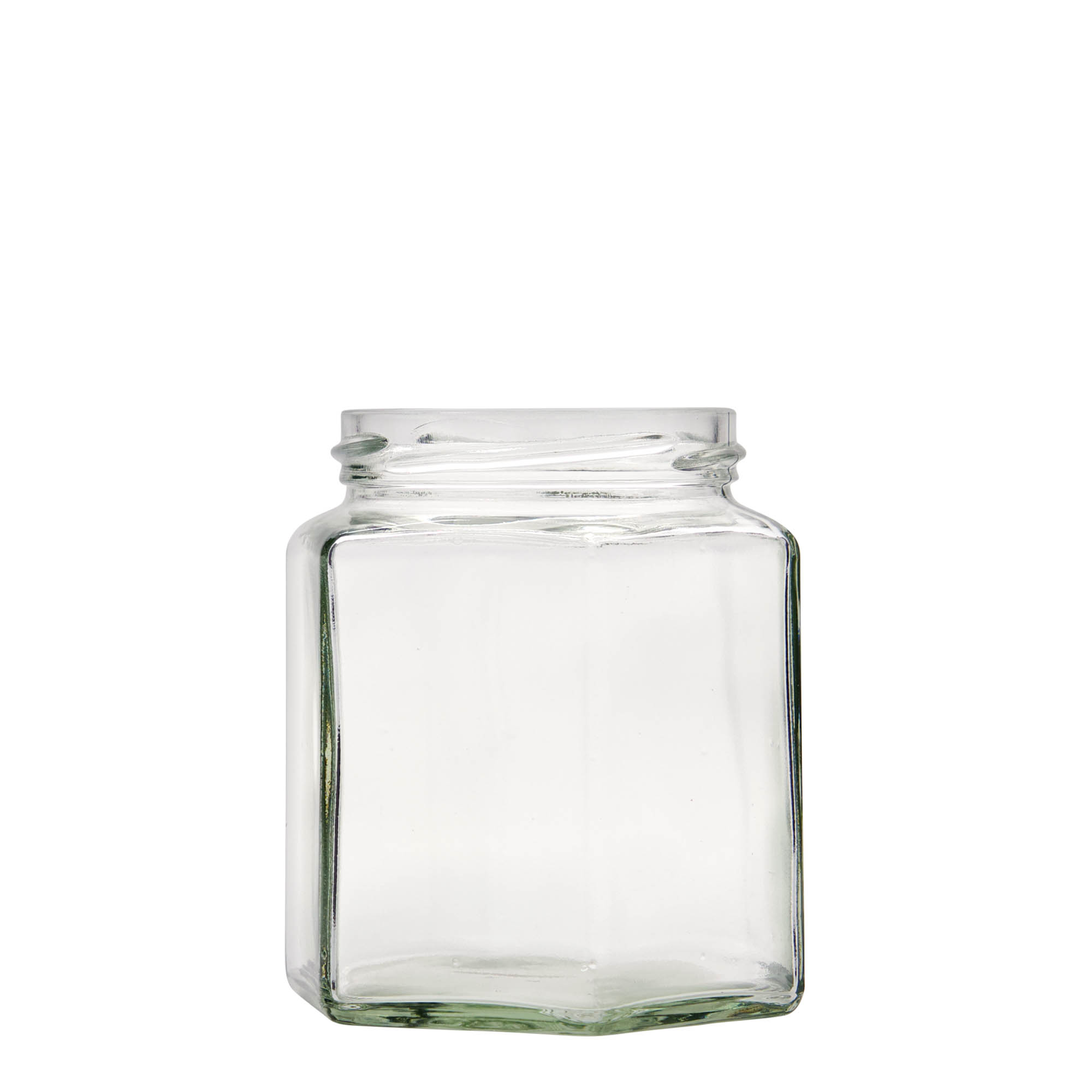 390 ml tarro hexagonal, boca: Twist-Off (TO 70) 390 ml tarro hexagonal, boca: Twist-Off (TO 70)