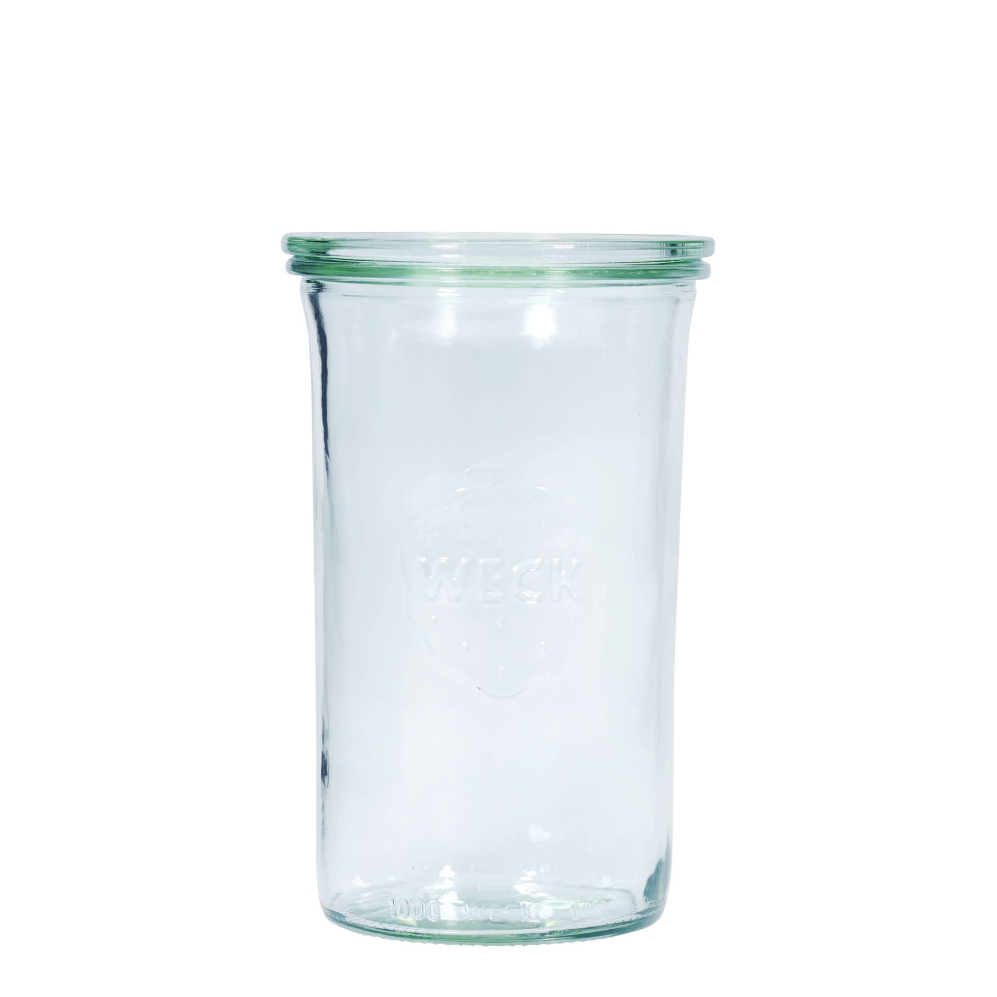 Tarro de vidrio cilíndrico WECK de 1000 ml, boca: borde redondo
