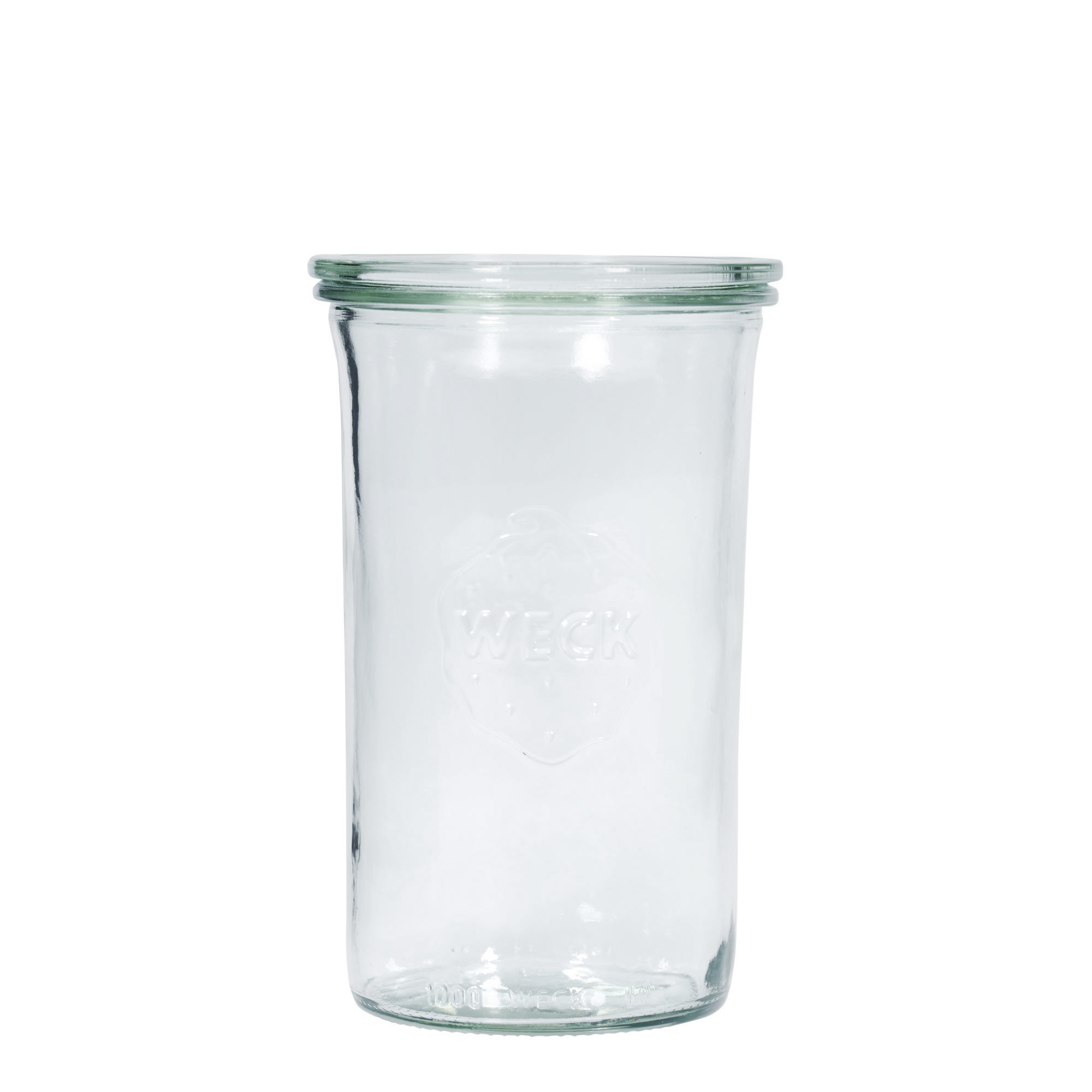 Tarro de vidrio cilíndrico WECK de 1000 ml, boca: borde redondo