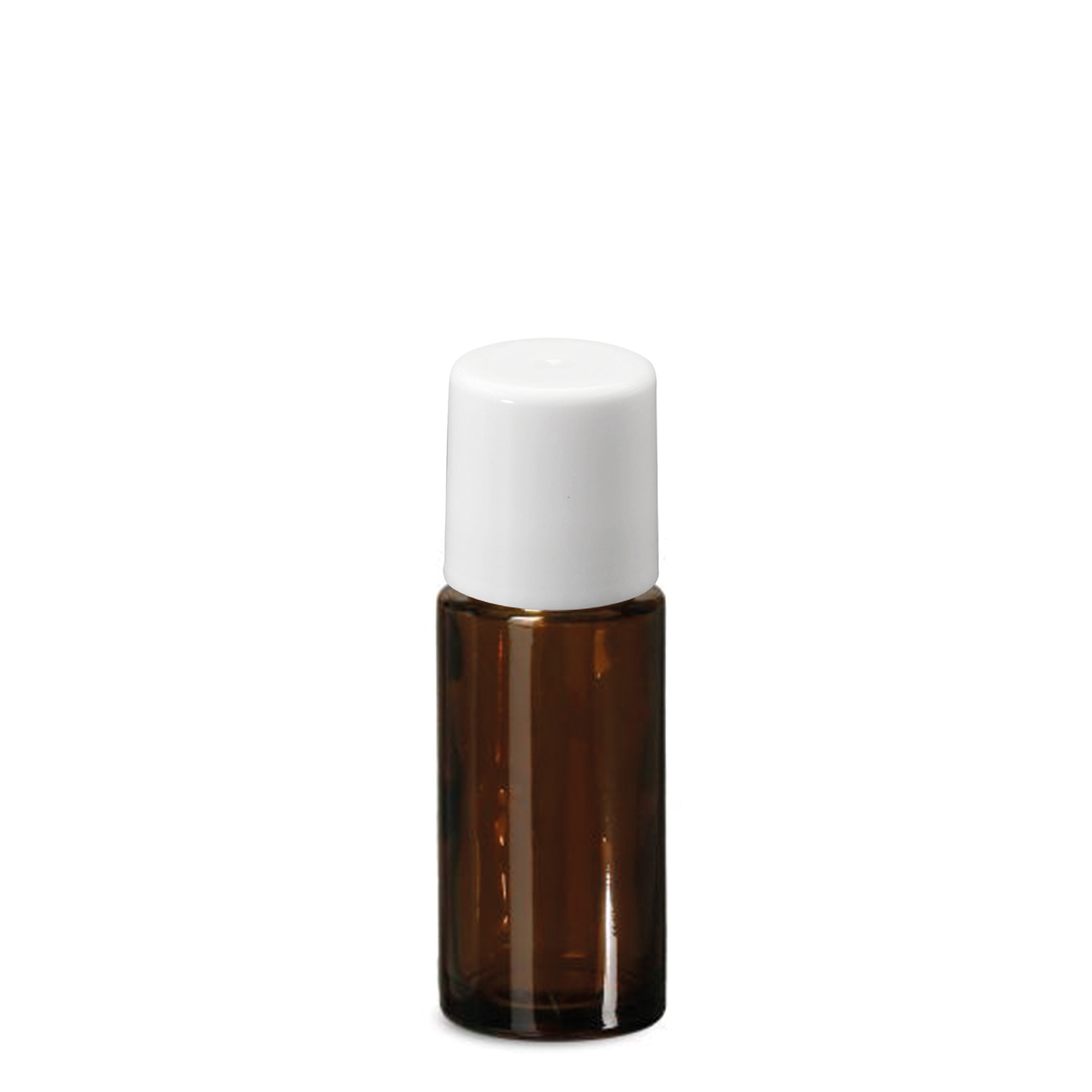 Botella roll-on de 50 ml, vidrio, marrón, boca: cierre de rosca