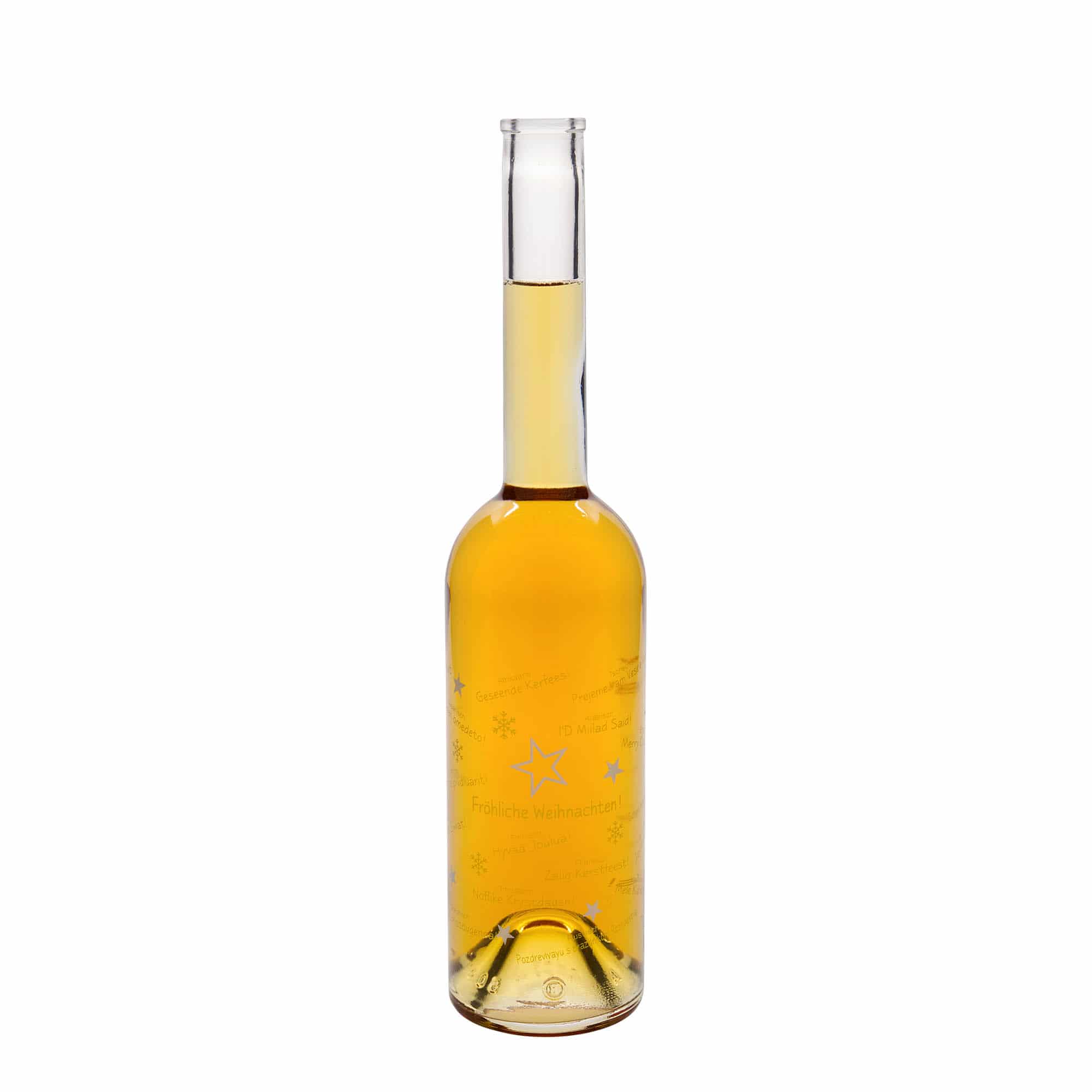 Botella de vidrio de 500 ml 'Opera', motivo: Navidad en el mundo, boca: corcho
