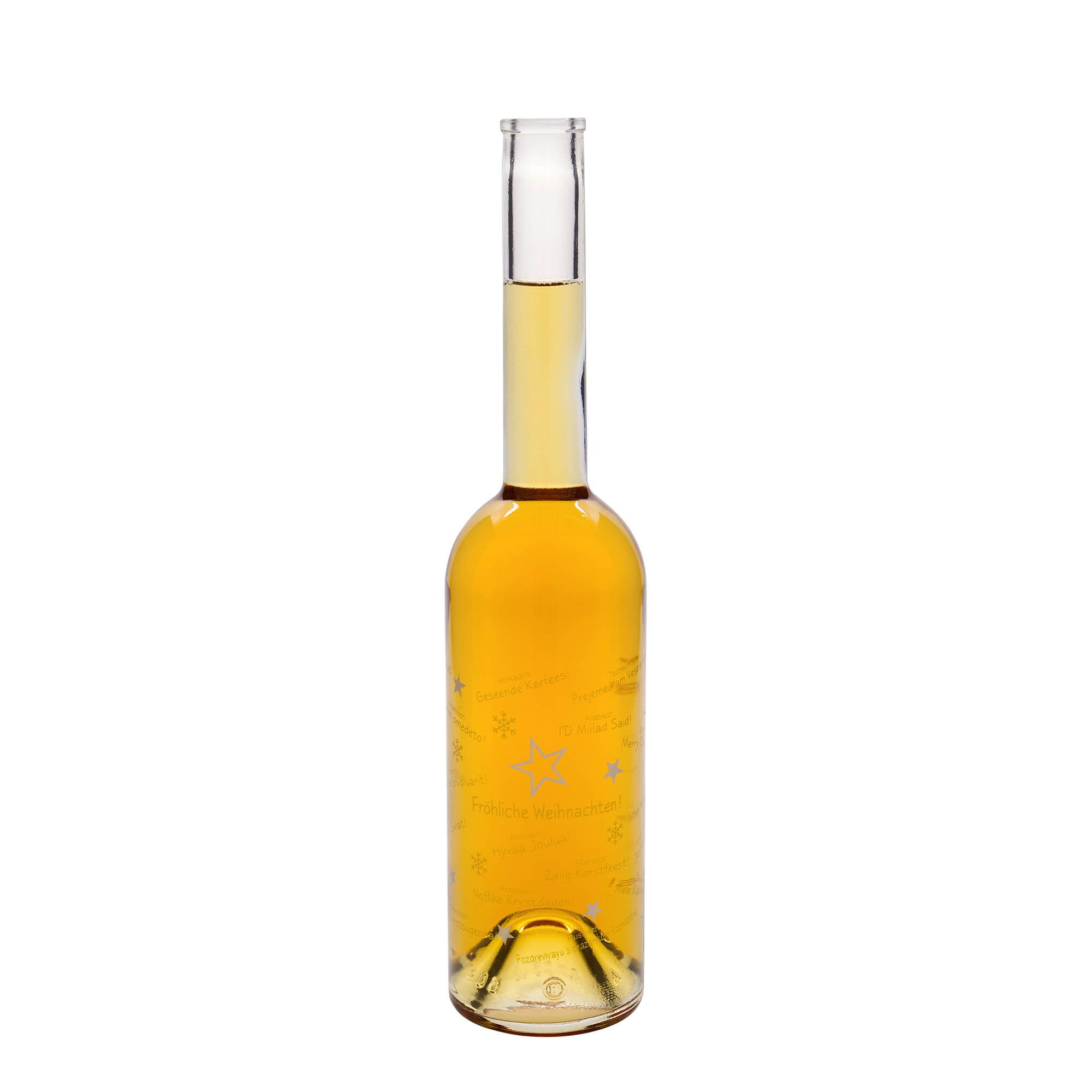 Botella de vidrio de 500 ml 'Opera', motivo: Navidad en el mundo, boca: corcho Botella de vidrio de 500 ml 'Opera', motivo: Navidad en el mundo, boca: corcho