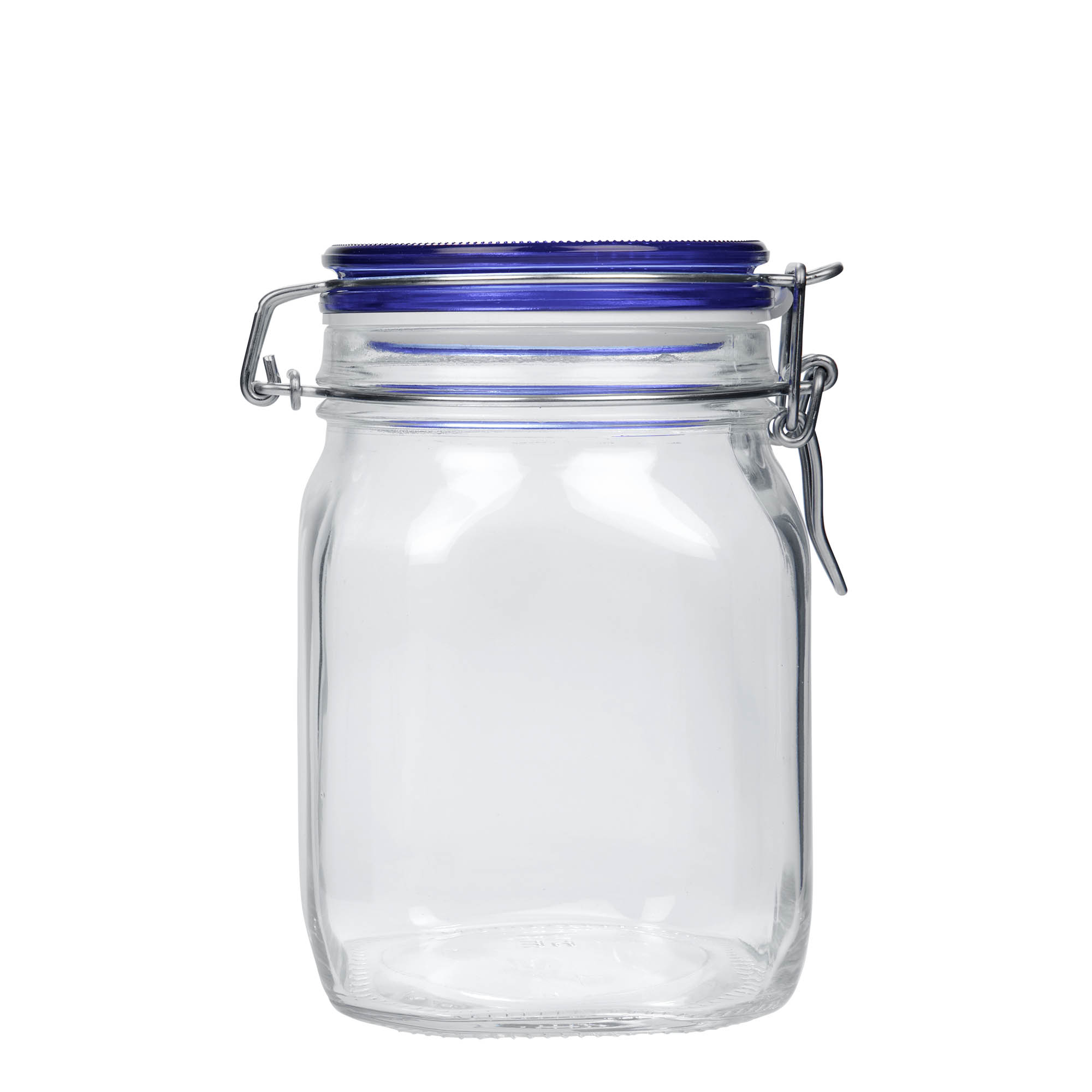 1.000 ml tarro de vidrio con cierre de alambre 'Fido' tapa azul, cuadrado, boca: cierre con alambre 1.000 ml tarro de vidrio con cierre de alambre 'Fido' tapa azul, cuadrado, boca: cierre con alambre
