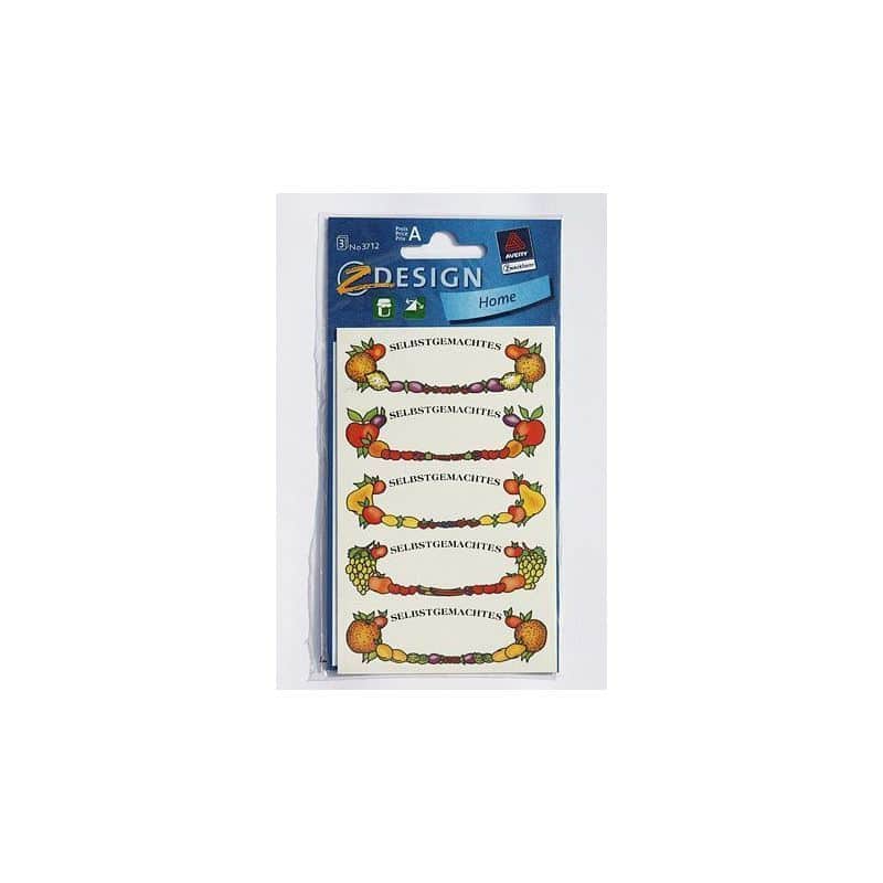 Etiquetas Zweckform 'Marco de frutas', ovaladas, papel, multicolor Etiquetas Zweckform 'Marco de frutas', ovaladas, papel, multicolor