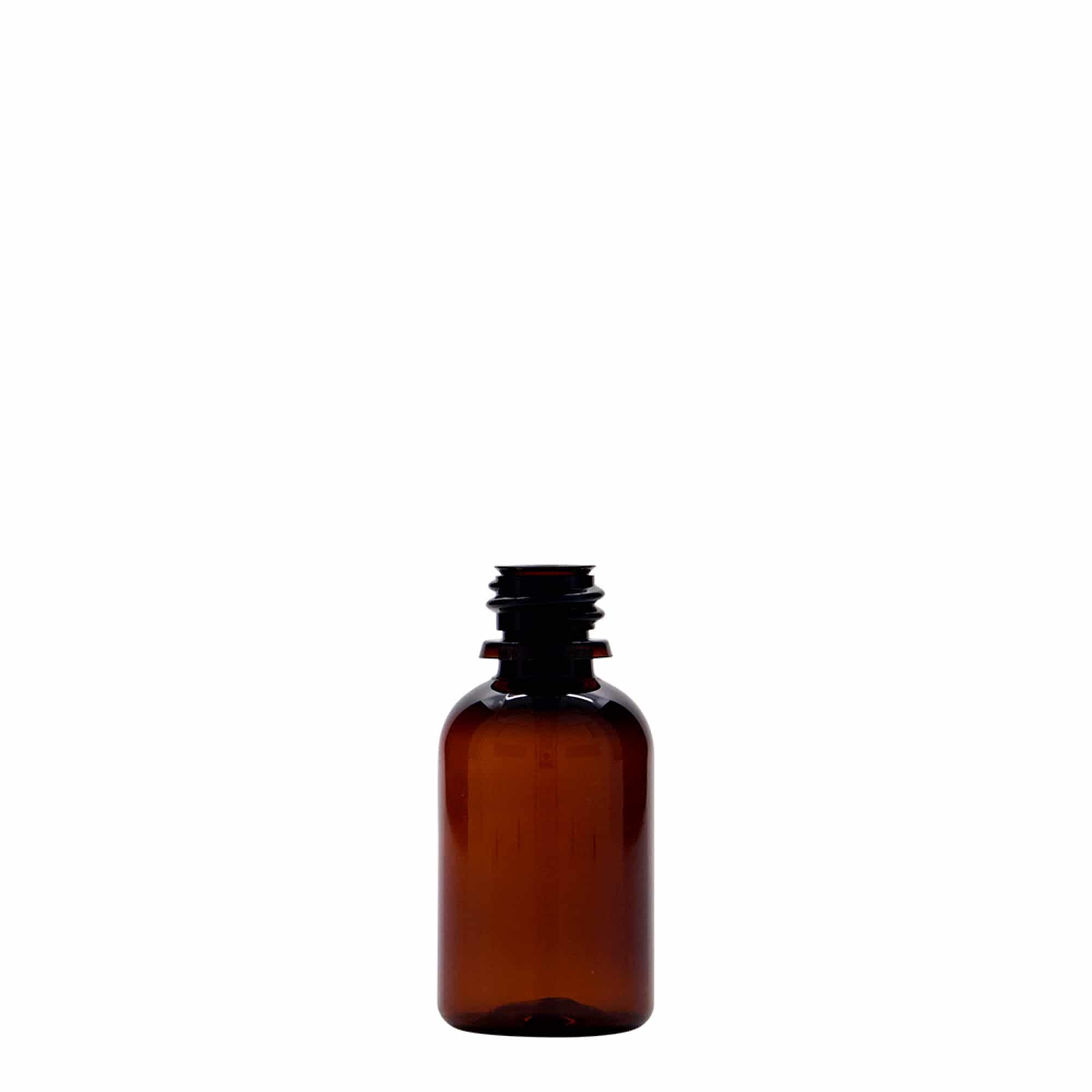 30 ml botella médica PET 'Easy Living', marrón, plástico, boca: DIN 18