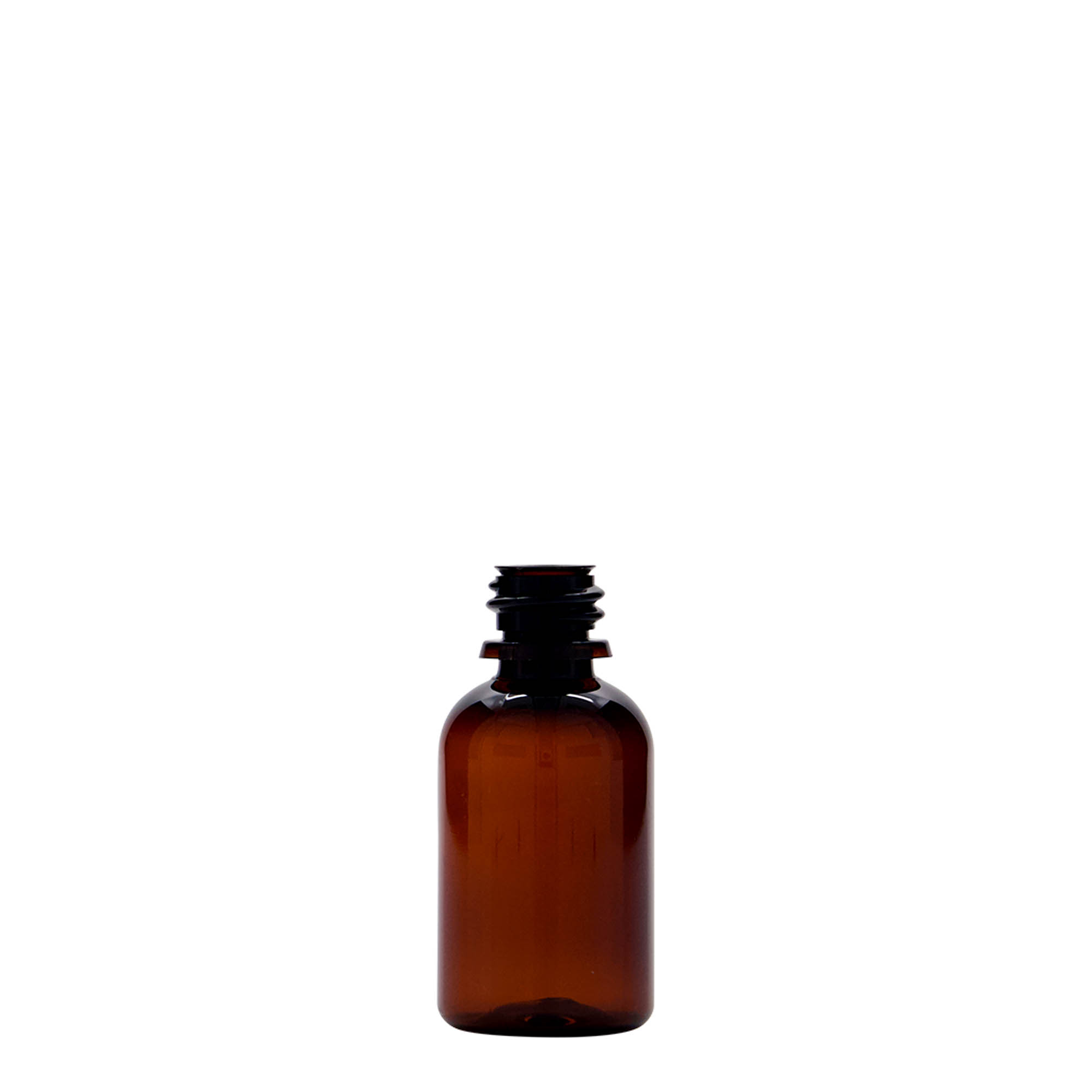 30 ml botella médica PET «Easy Living», marrón, plástico, boca: DIN 18