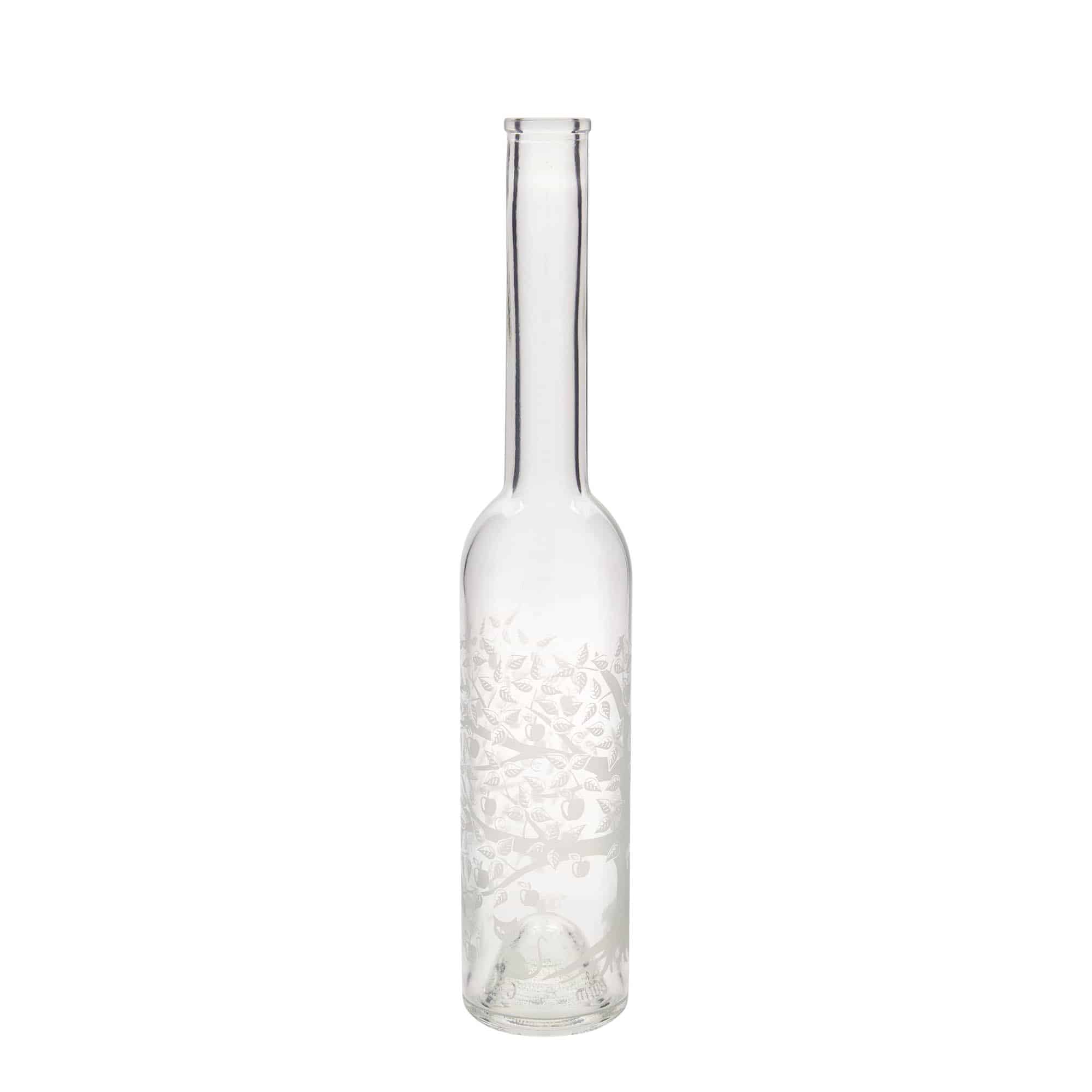Botella de vidrio de 350 ml 'Opera', motivo: manzano, boca: corcho
