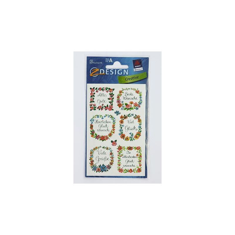 Pegatinas Zweckform 'Felicitaciones', papel, multicolor