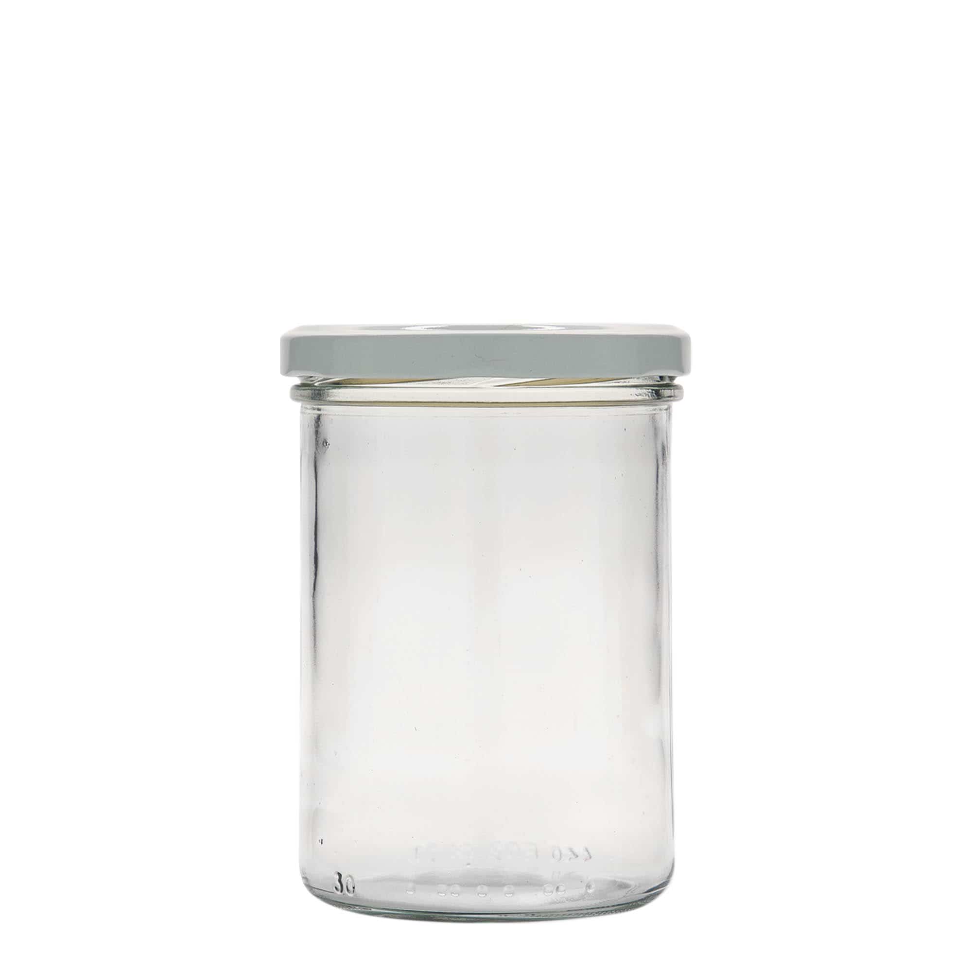 Tarro de vidrio cilíndrico alto de 440 ml, boca: Twist-Off (TO 82)