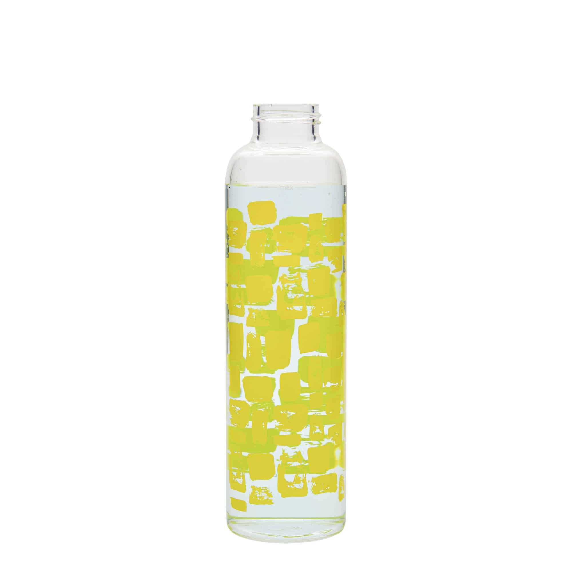 Botella de agua 'Perseus' de 500 ml, motivo: rectángulos amarillos, boca: tapón de rosca Botella de agua 'Perseus' de 500 ml, motivo: rectángulos amarillos, boca: tapón de rosca