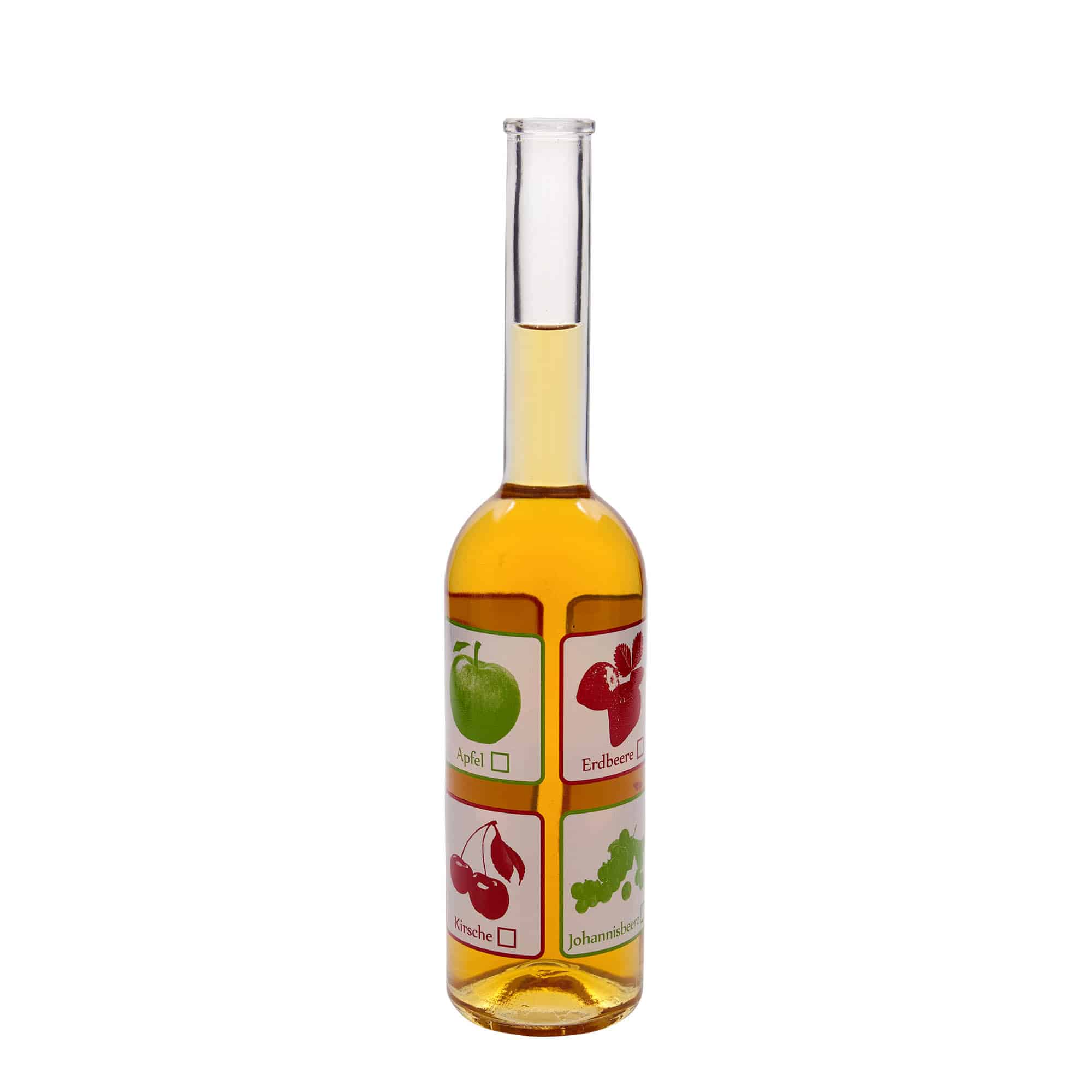 Botella de cristal de 500 ml «Opera», motivo: frutas, boca: corcho