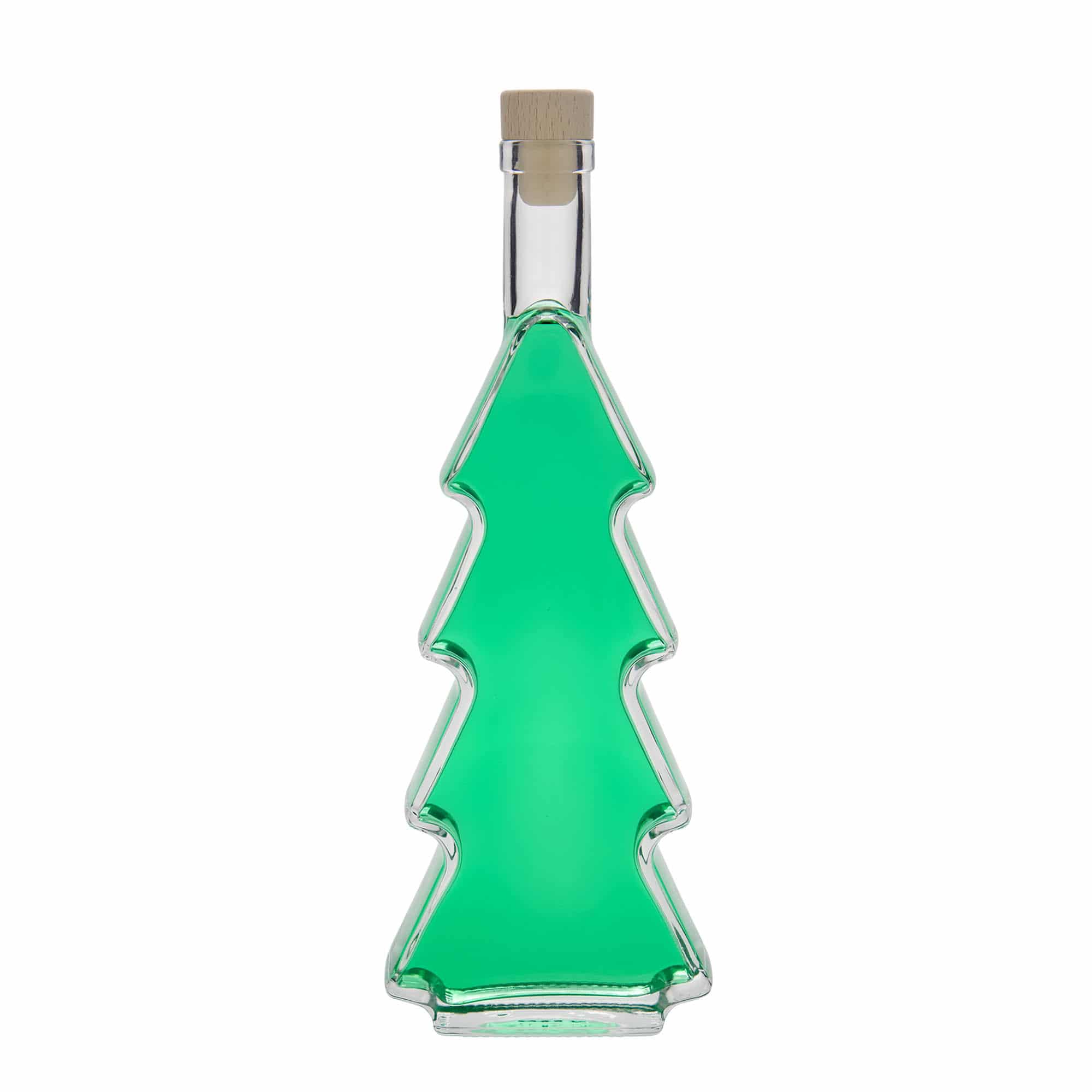 Botella de cristal de 500 ml 'Árbol de Navidad', boca: corcho