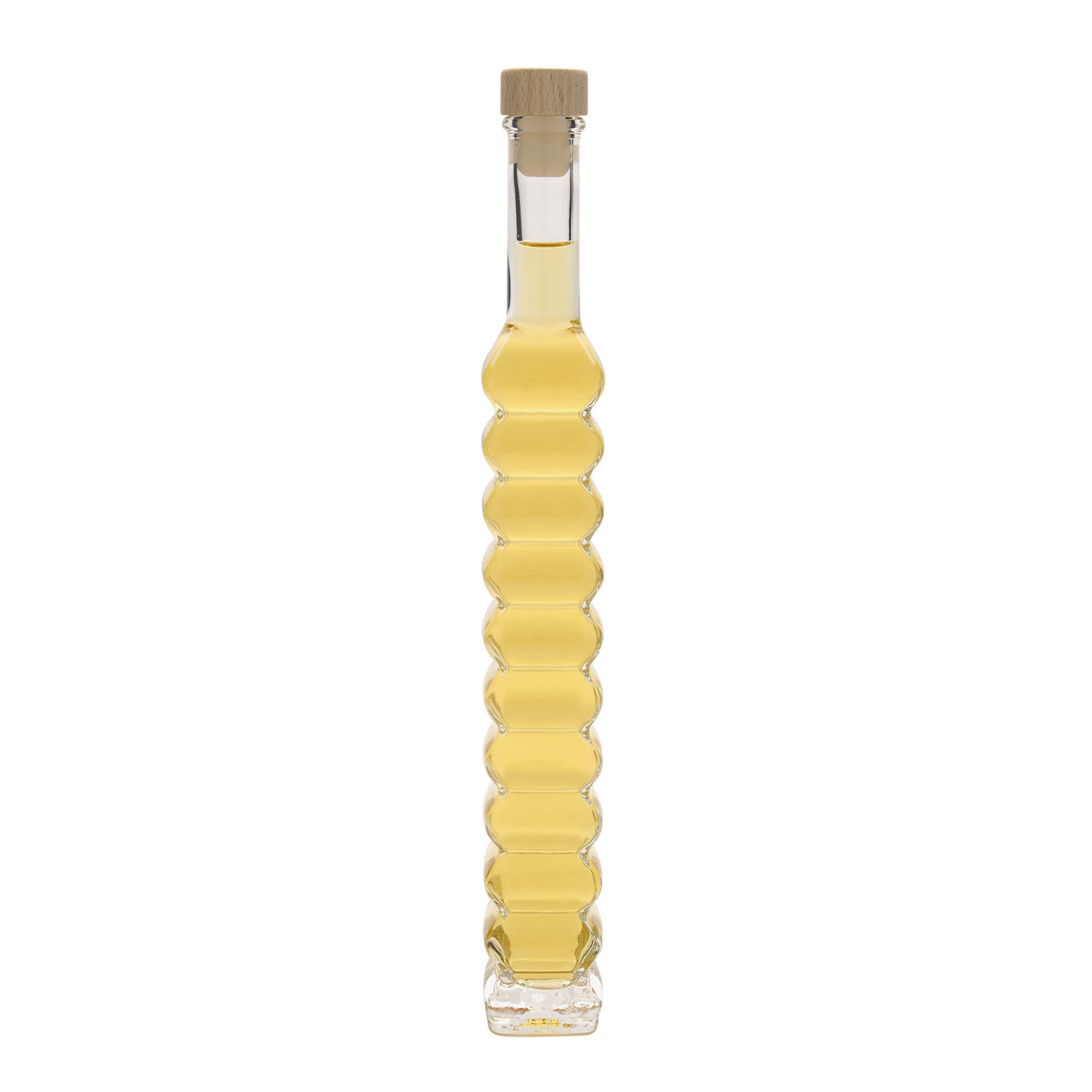 Botella de vidrio de 200 ml 'Roma, cuadrada, boca: corcho'