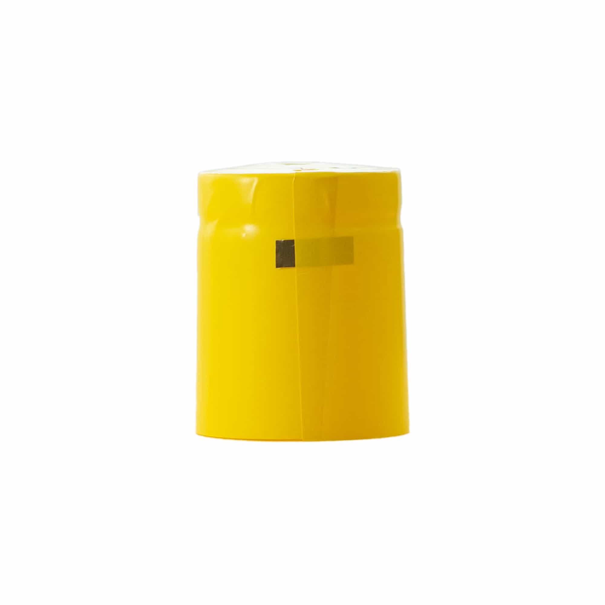 Cápsula termoencogible 32x41, plástico de PVC, amarillo Cápsula termoencogible 32x41, plástico de PVC, amarillo