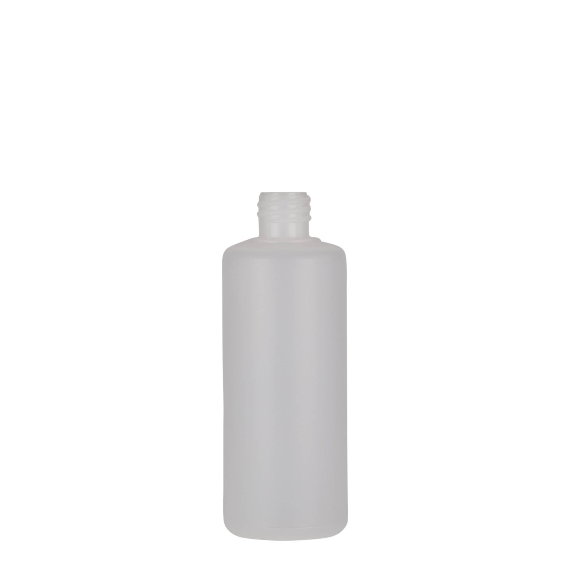100 ml botella redonda, plástico PE, natural, boca: cierre de rosca